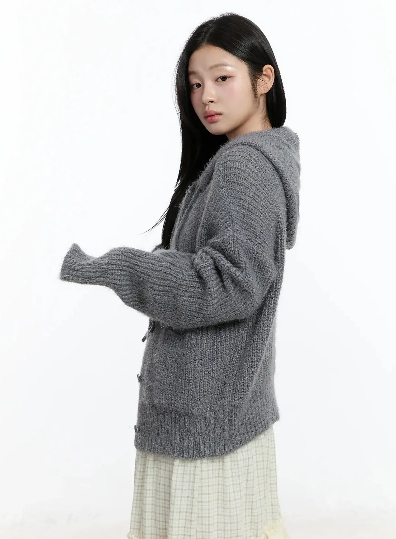 Button-Up Knit Cardigan IM519 - Image 9