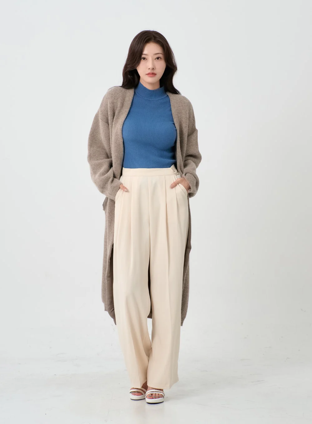 Button Wide Tailored Pants IO12 - Image 5
