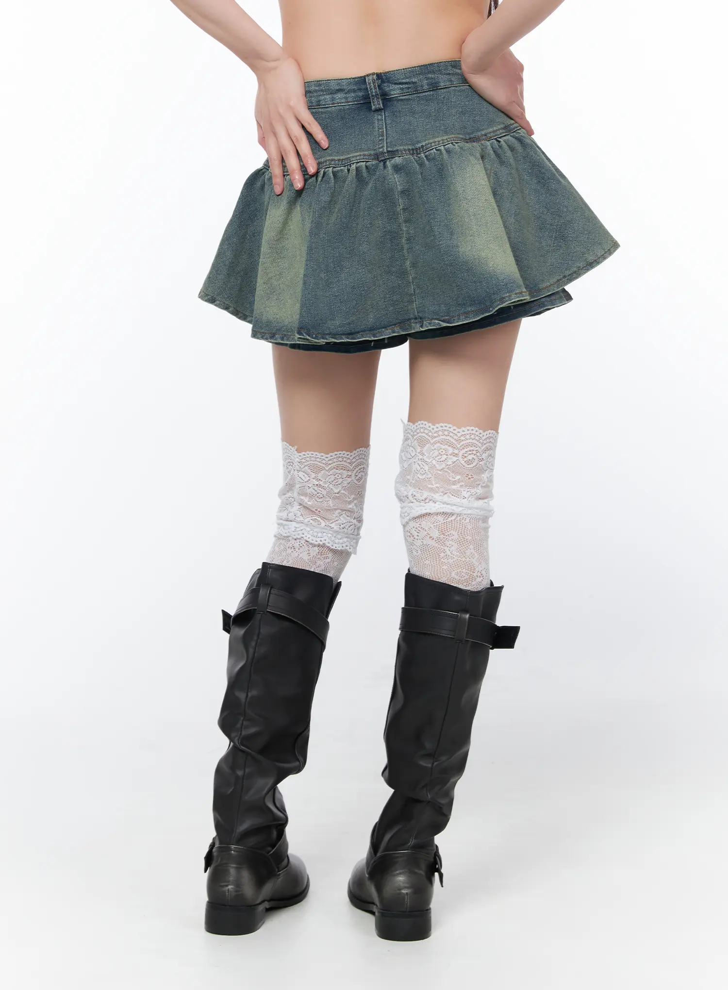 Buttoned Pleated Mini Skirt CA528 - Image 6