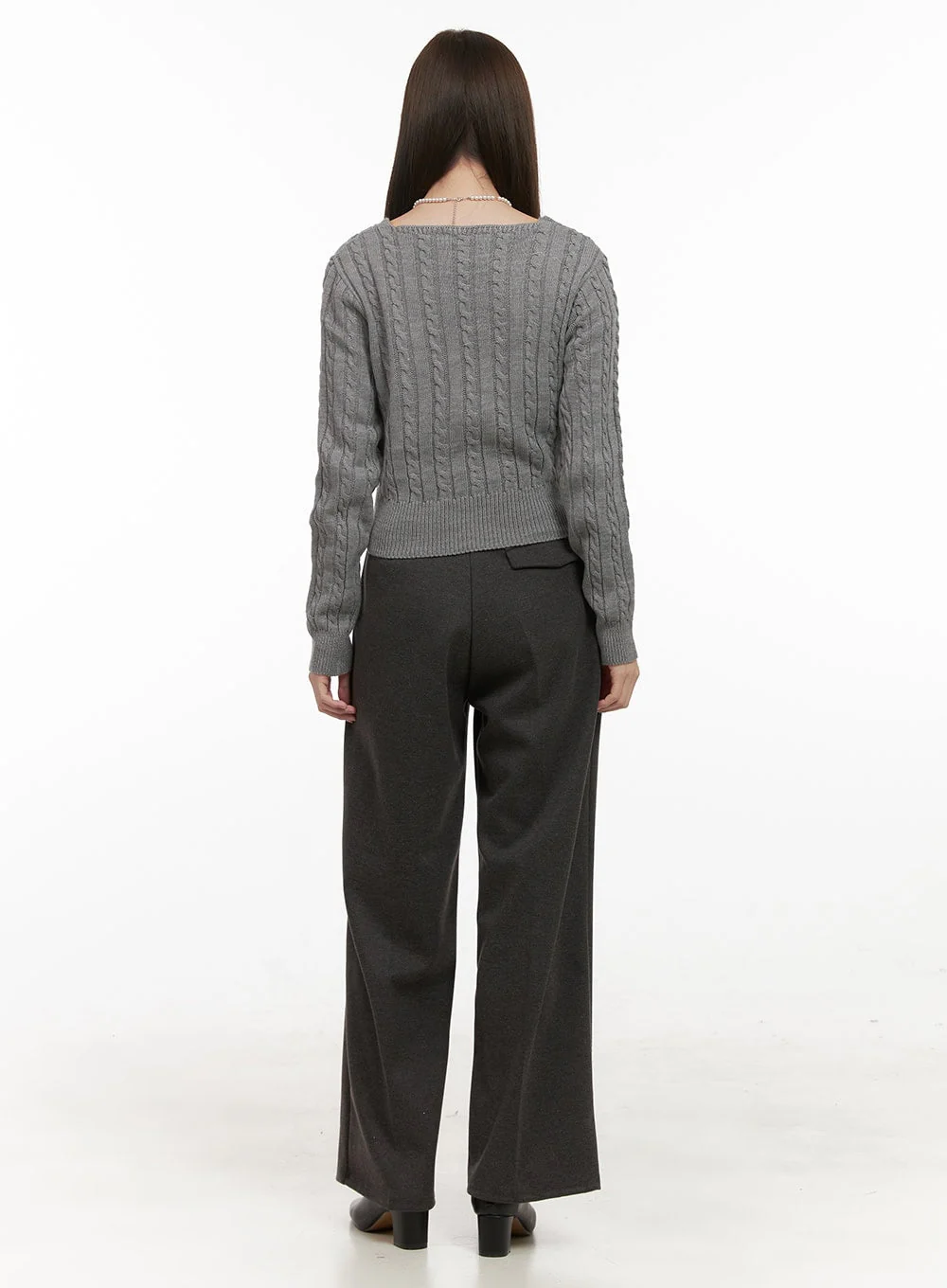 Cable Knit Button Detail Sweater OD412 - Image 5