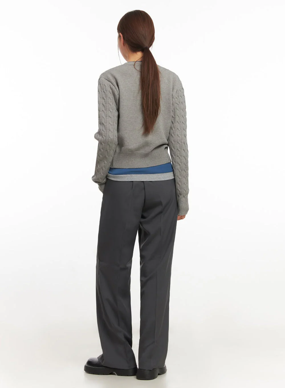 Cable-Knit Buttoned Cardigan IM524 - Image 13