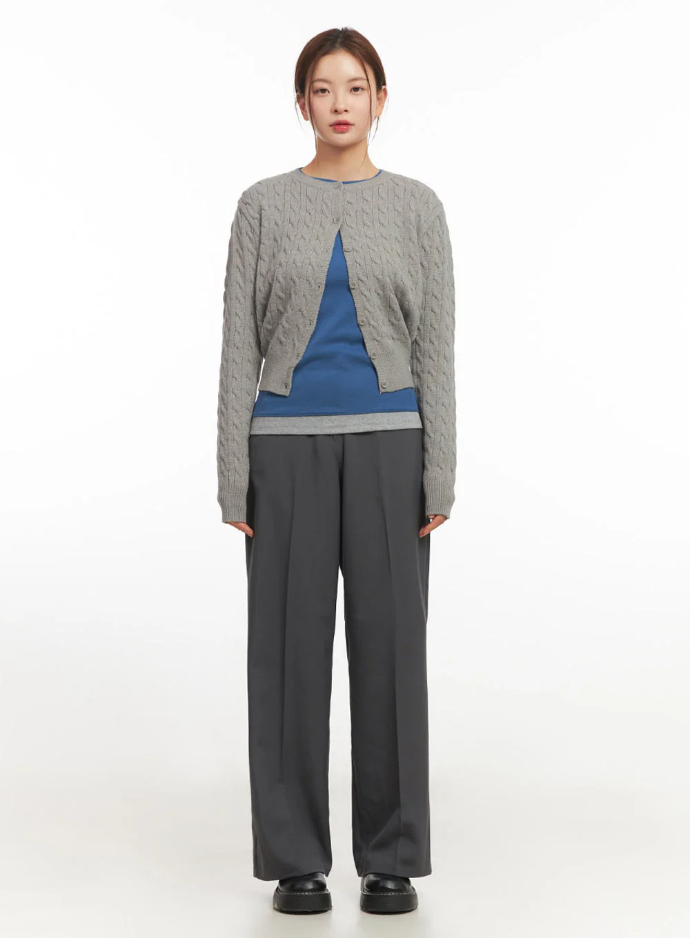 Cable-Knit Buttoned Cardigan IM524 - Image 5