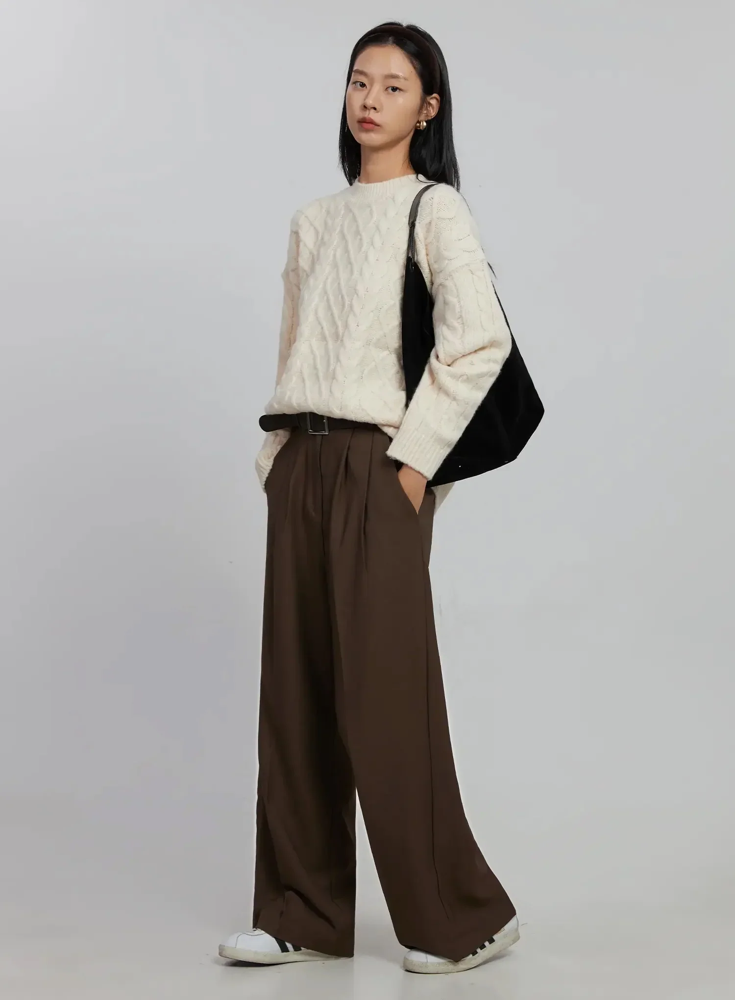 Cable Knit Crew Neck Sweater ID516 - Image 12