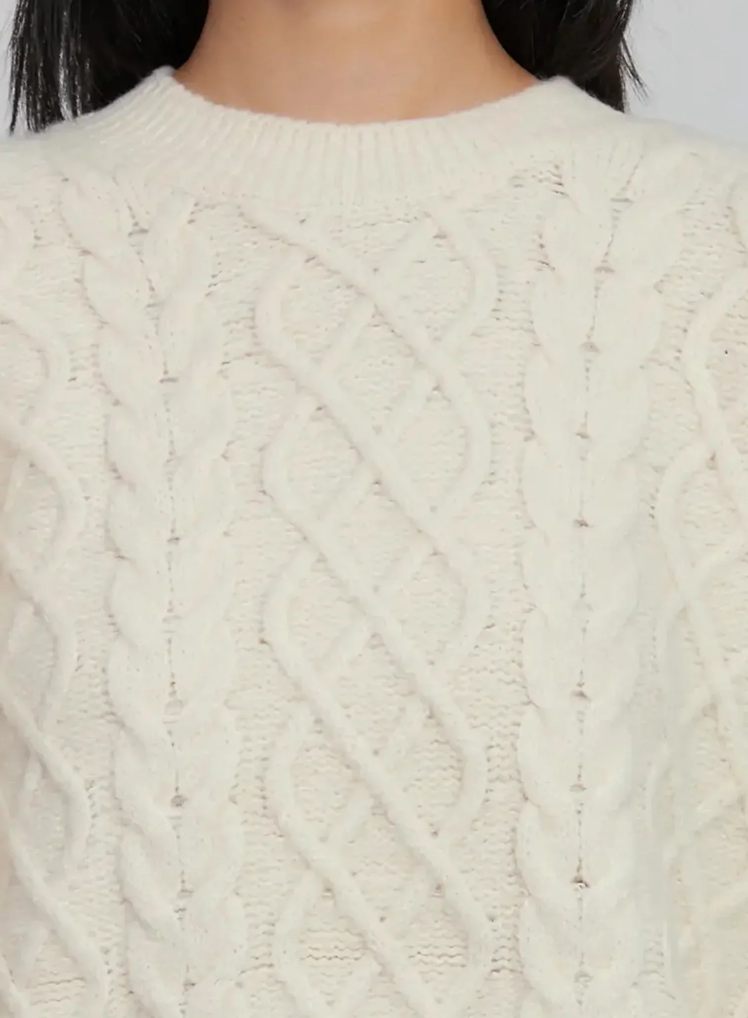 Cable Knit Crew Neck Sweater ID516 - Image 3