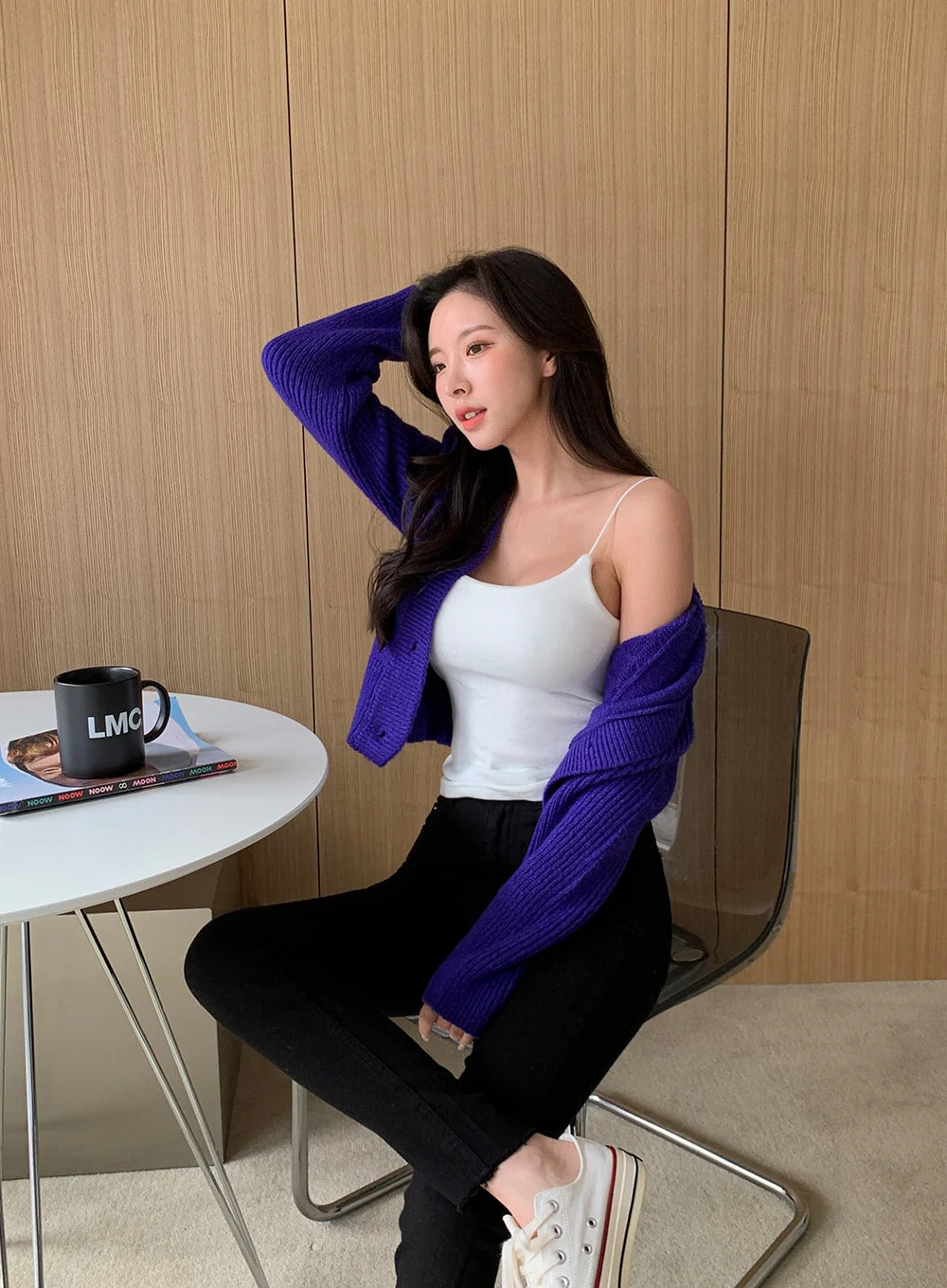 Cable Knit Cropped Cardigan J31 - Image 10