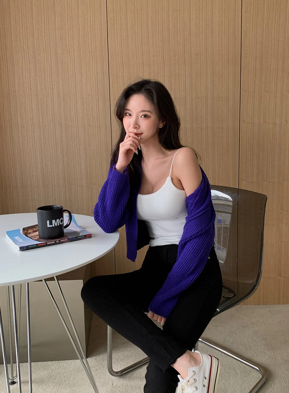 Cable Knit Cropped Cardigan J31 - Image 16