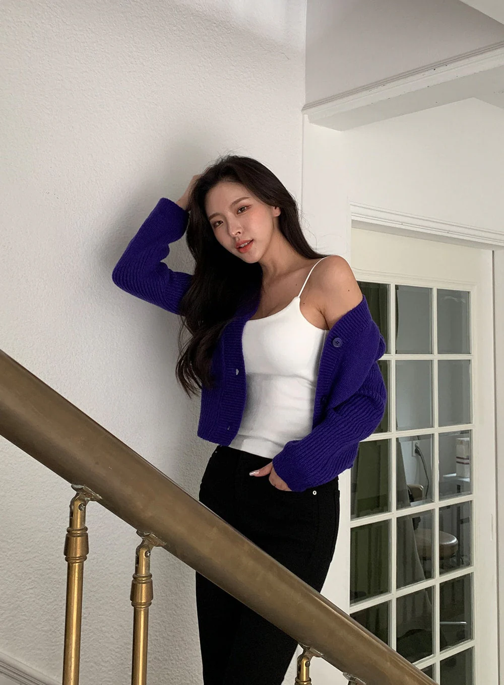 Cable Knit Cropped Cardigan J31 - Image 17
