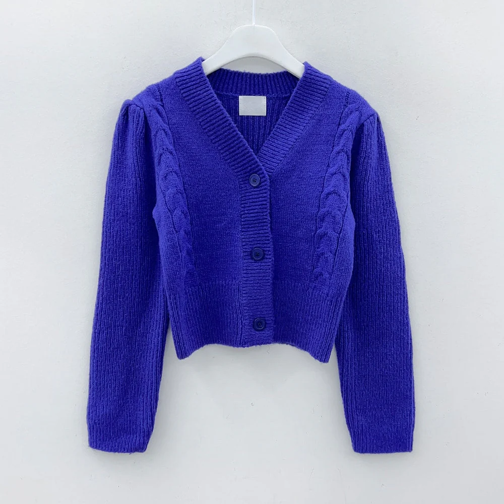 Cable Knit Cropped Cardigan J31 - Image 27