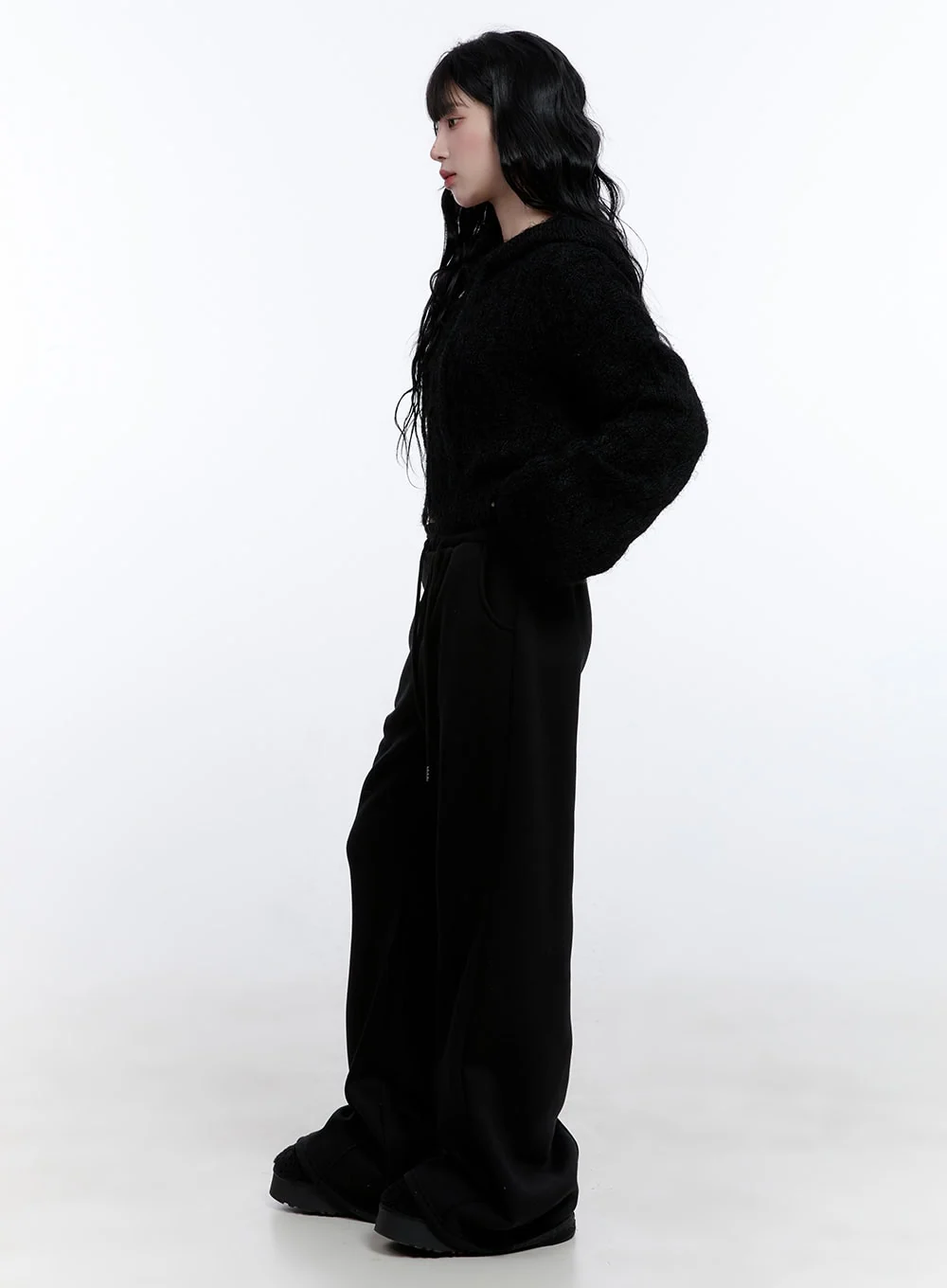 Cable Knit Cropped Hooded Cardigan CD419 - Image 4