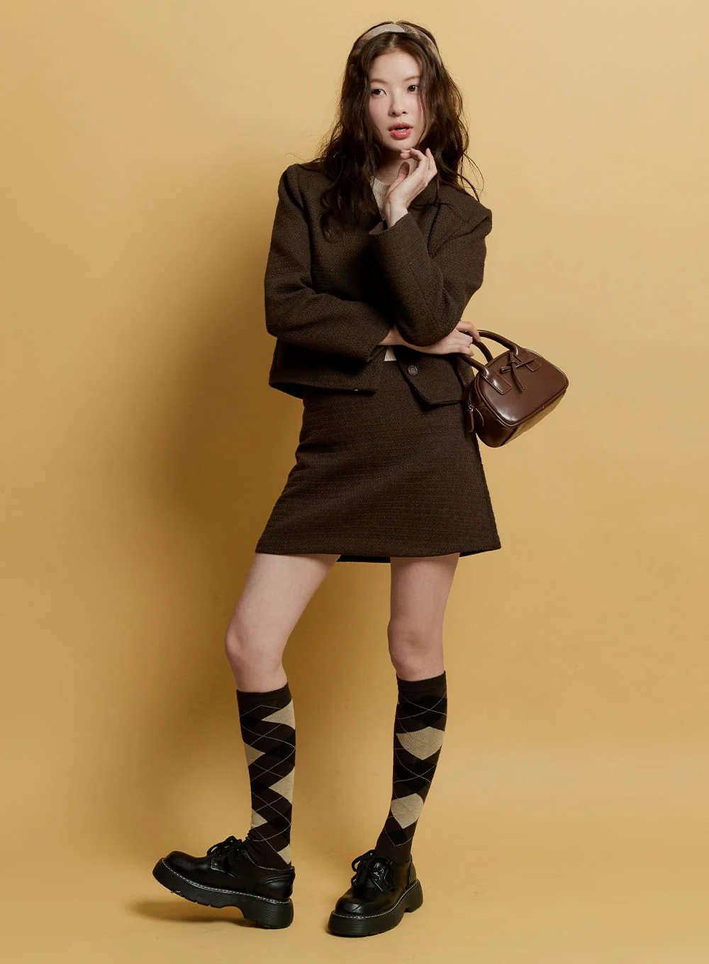 Cable-Knit Short-Sleeve Crop Sweater CF504 - Image 8