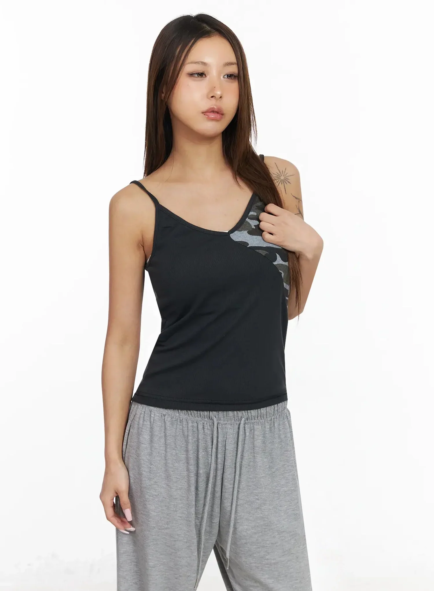 Camo Accent Cami Top IY515 - Image 3