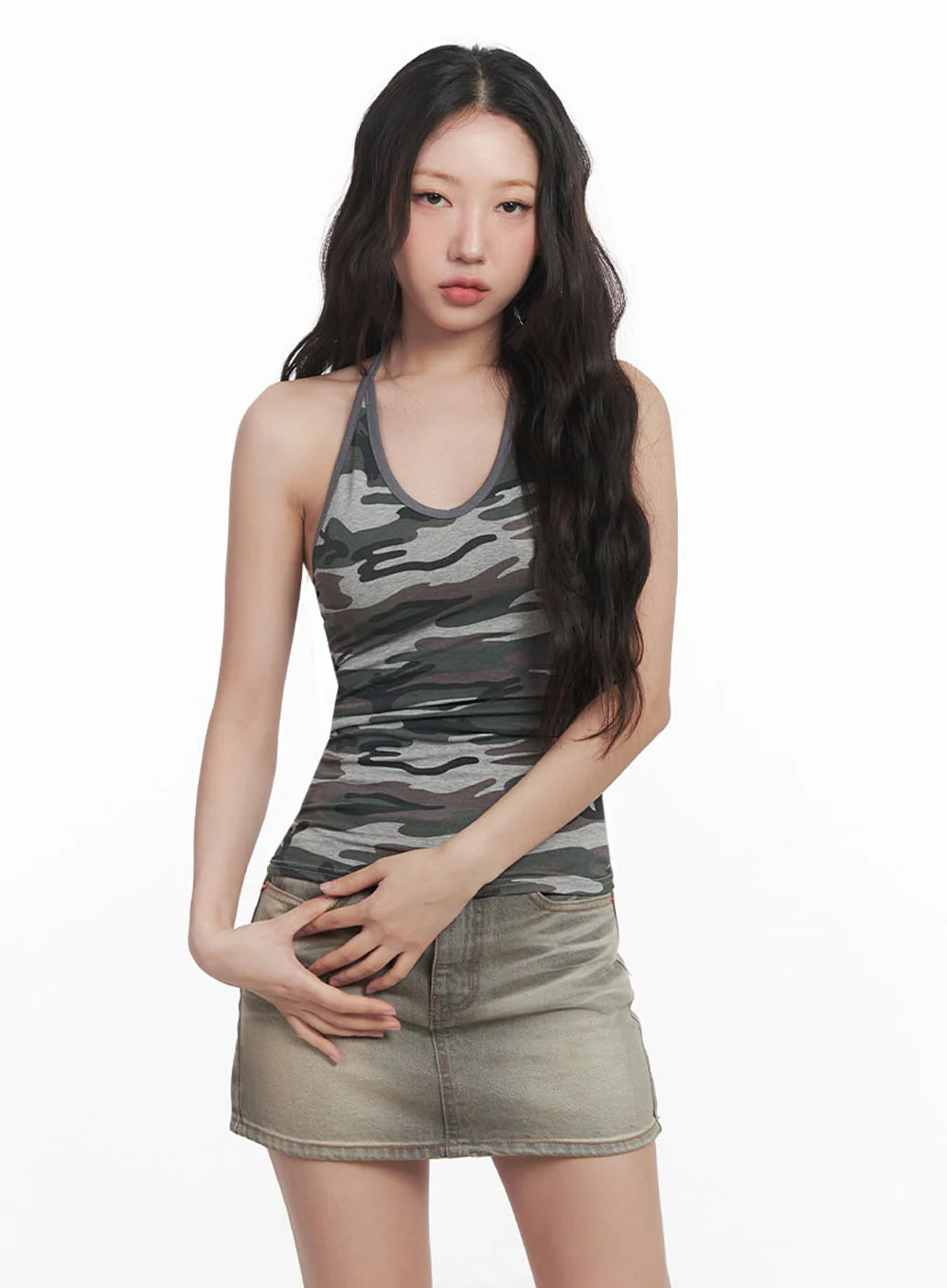 Camo Halter-Neck Cami Top IM528 - Image 16