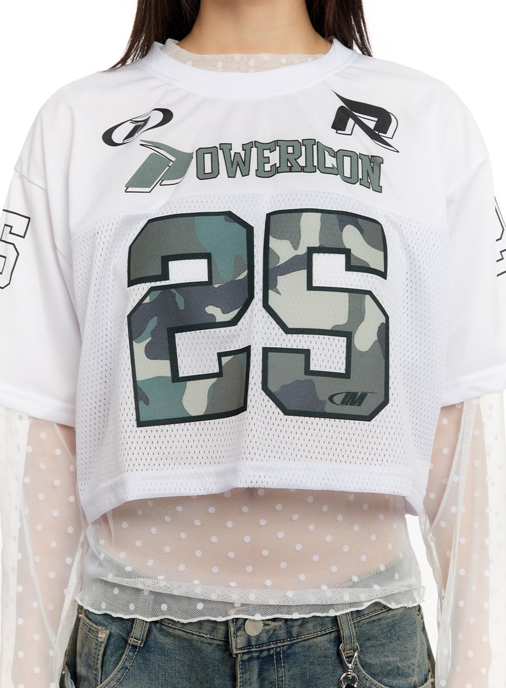 Camo Mesh Crop Jersey Top CM513 - Image 10