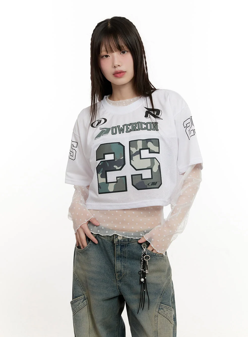 Camo Mesh Crop Jersey Top CM513 - Image 11