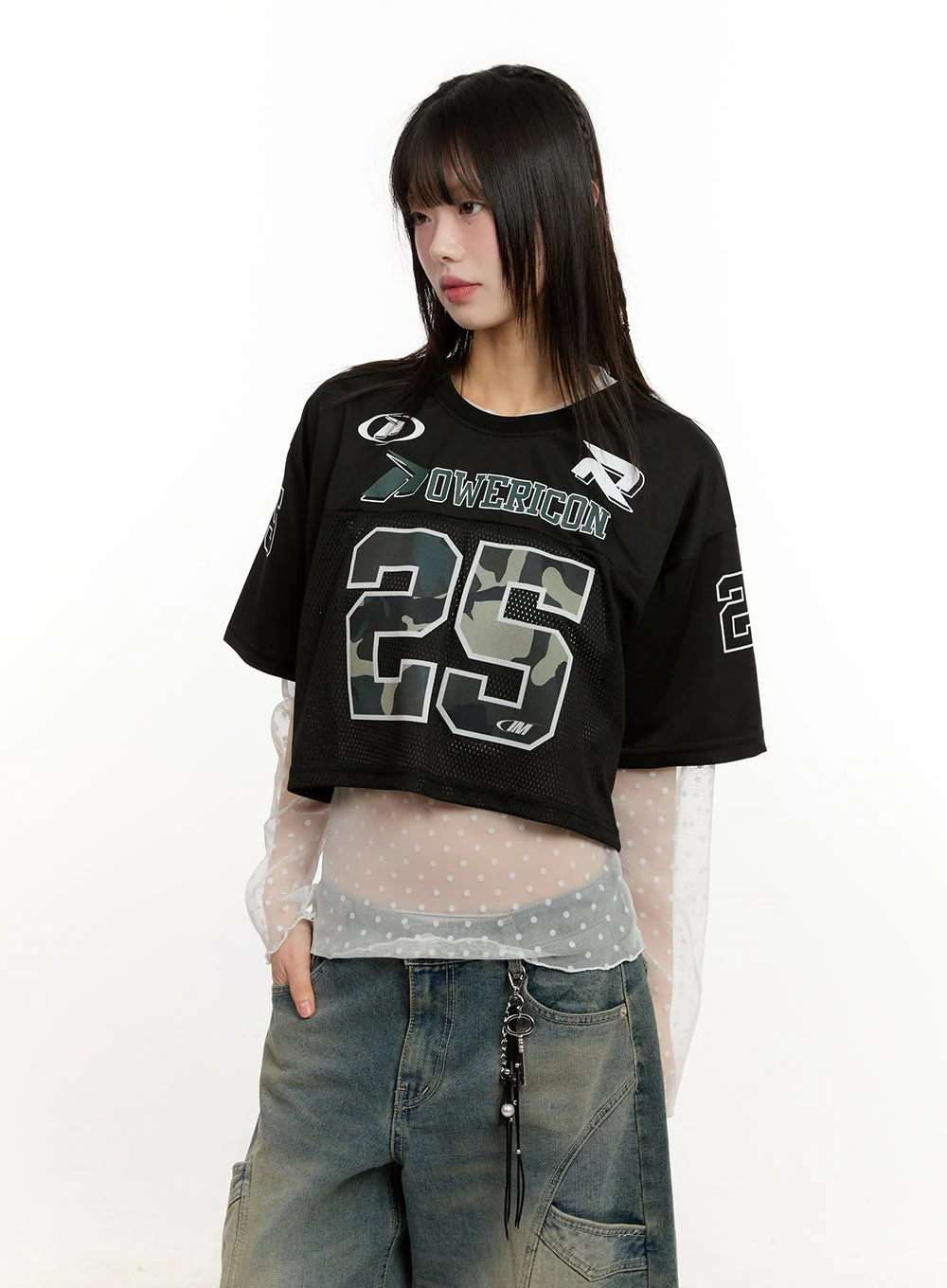 Camo Mesh Crop Jersey Top CM513 - Image 12