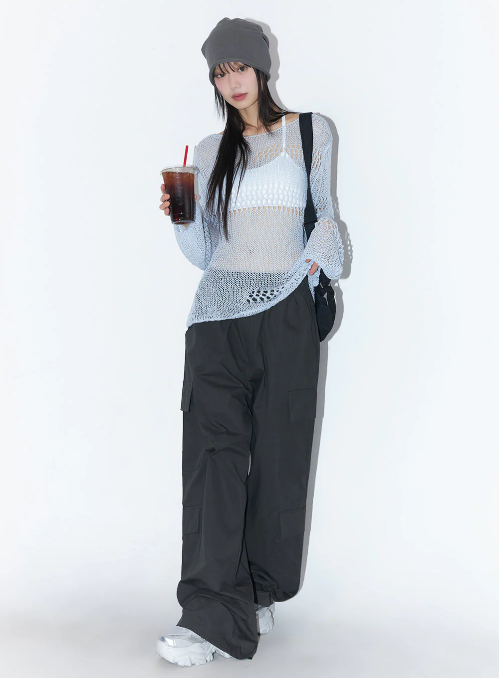 Cargo Baggy Windbreaker Pants IY502 - Image 2