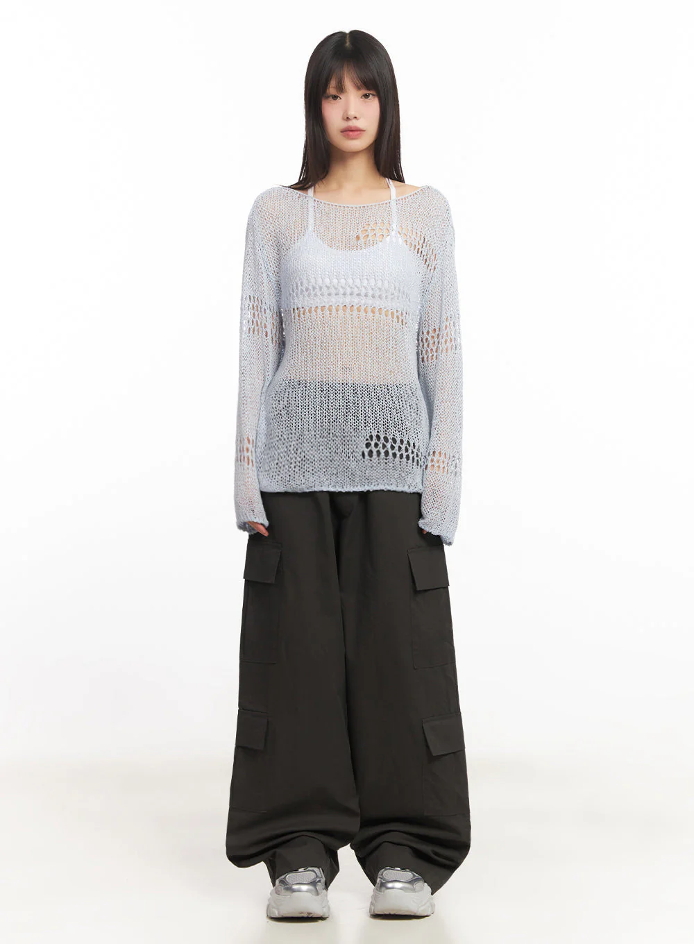 Cargo Baggy Windbreaker Pants IY502 - Image 3
