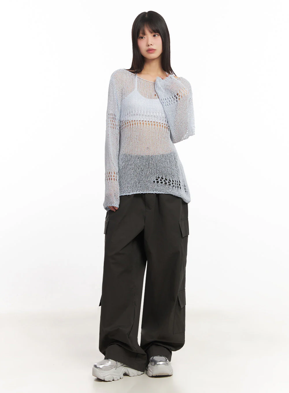 Cargo Baggy Windbreaker Pants IY502 - Image 5
