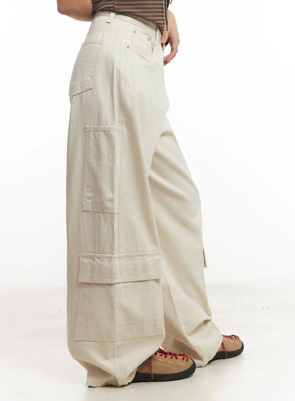 Cargo Cotton Wide-Leg Pants IA517 - Image 10