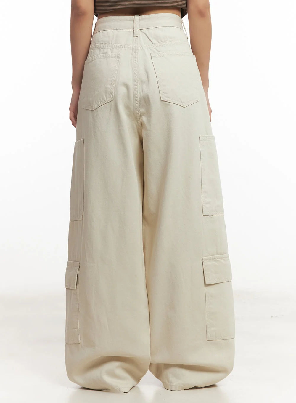 Cargo Cotton Wide-Leg Pants IA517 - Image 12