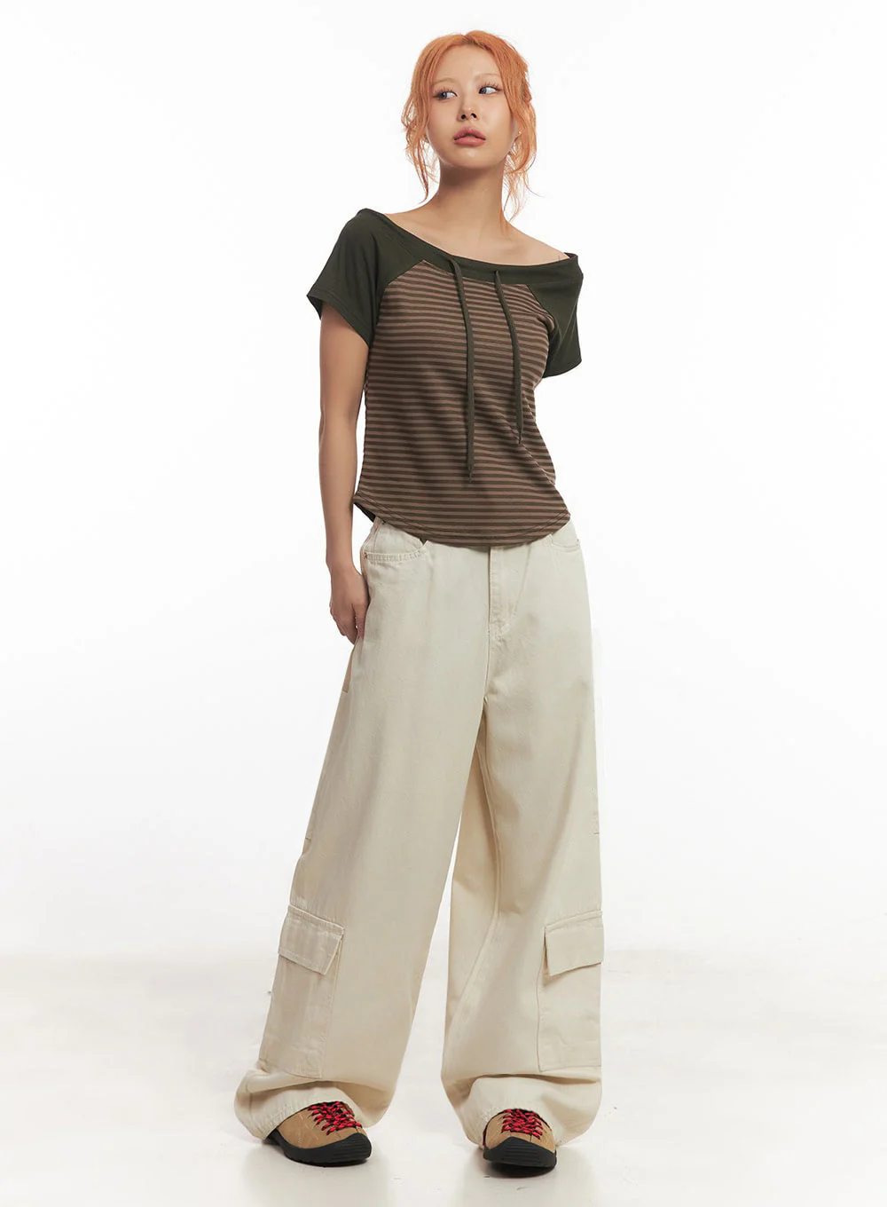 Cargo Cotton Wide-Leg Pants IA517 - Image 6