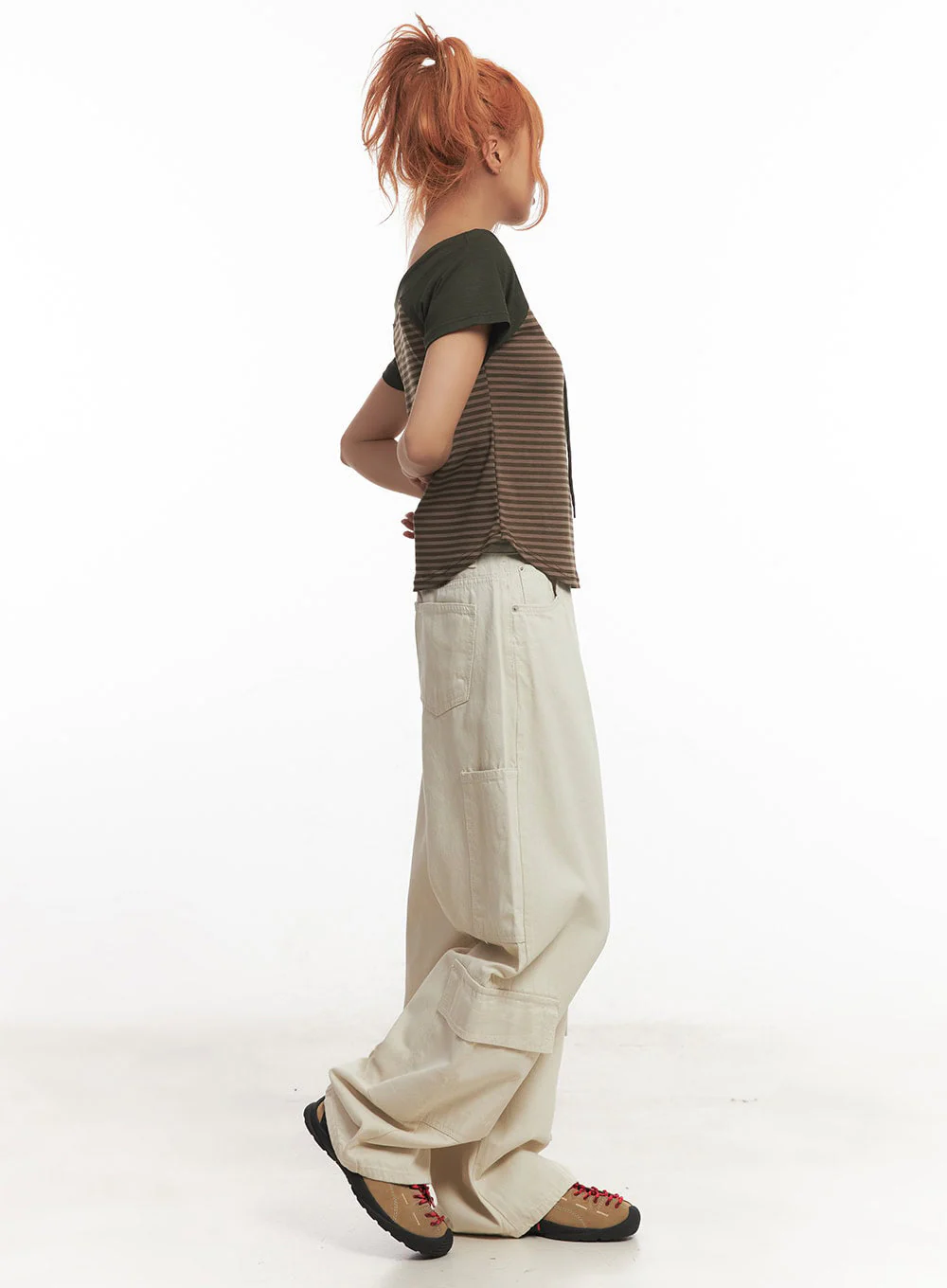 Cargo Cotton Wide-Leg Pants IA517 - Image 7