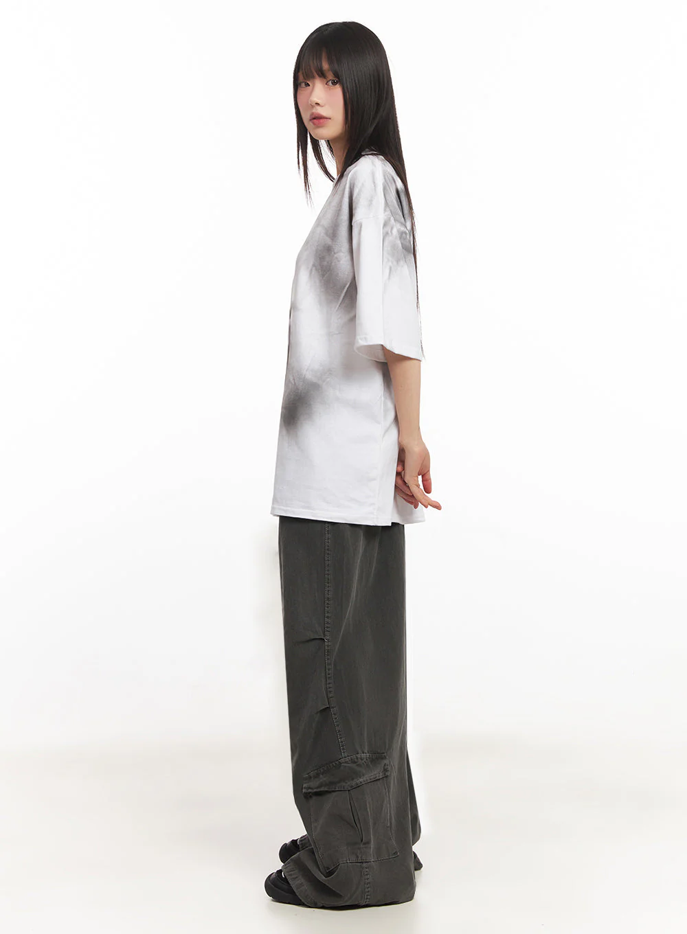 Cargo Washed Wide-Leg Sweatpants IY502 - Image 11