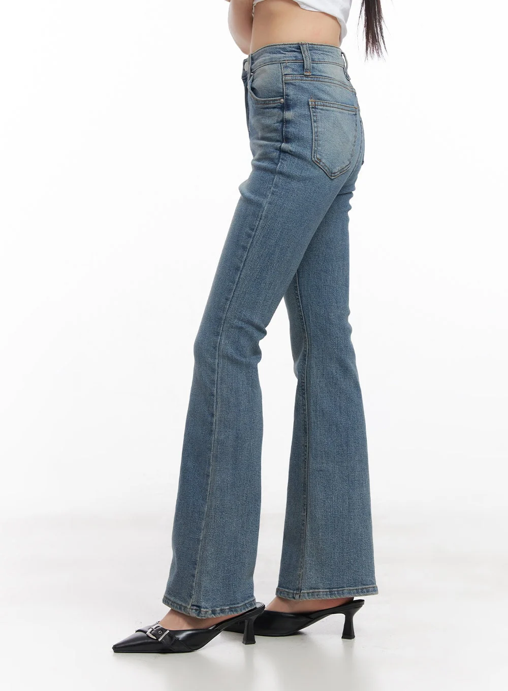 Cassy Slim Washed Flared Jeans CY512 - Image 6