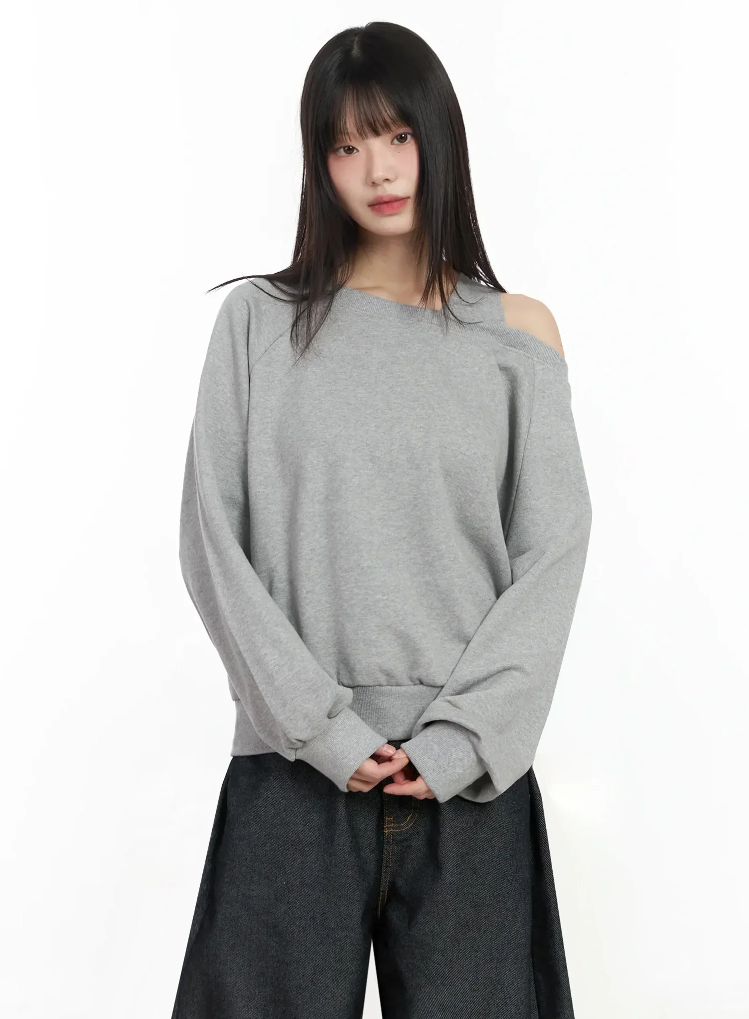 Casual Asymmetric Sweatshirt IM523 - Image 2