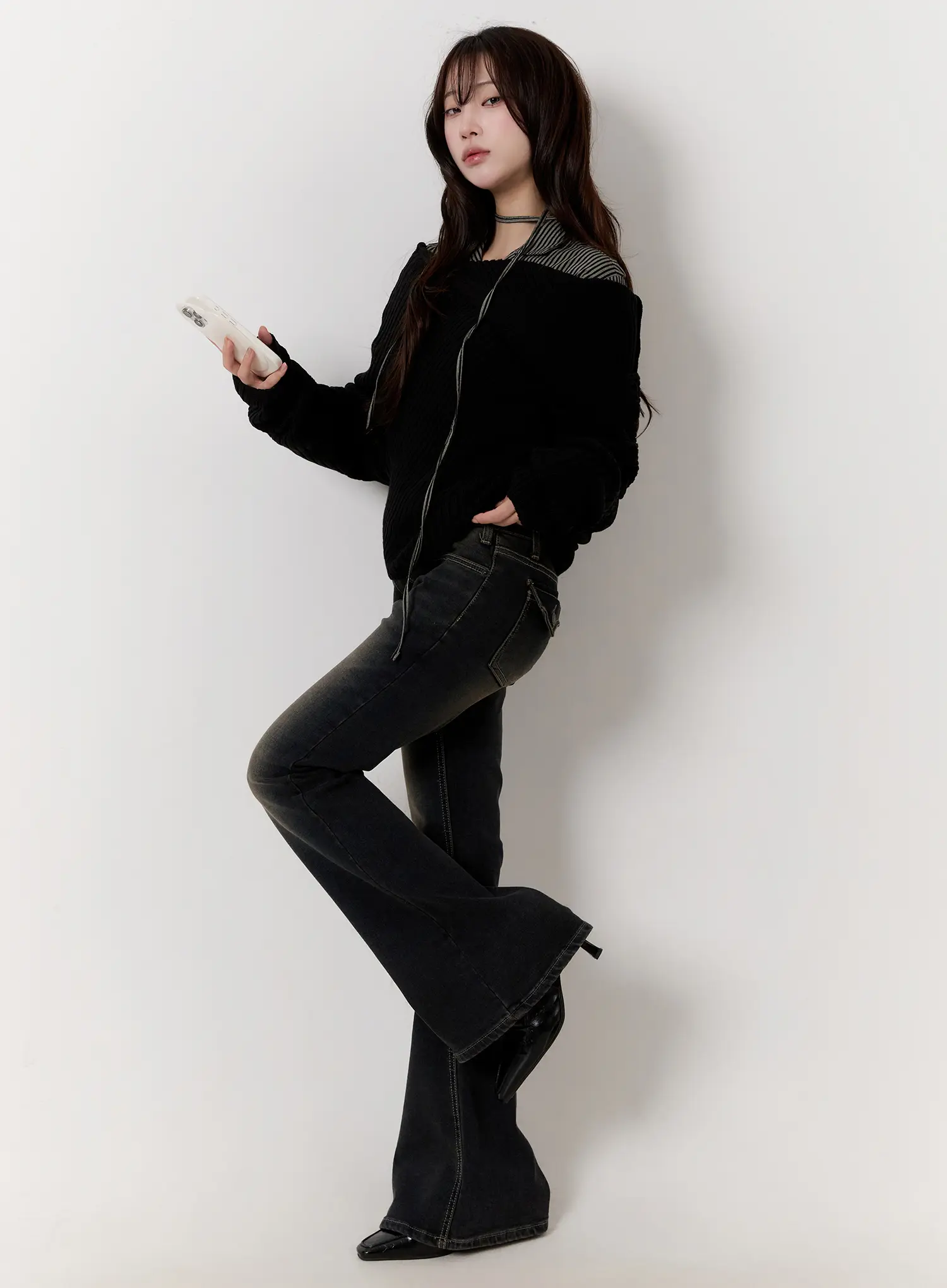 Casual Asymmetrical Knit Hoodie CN524 - Image 3
