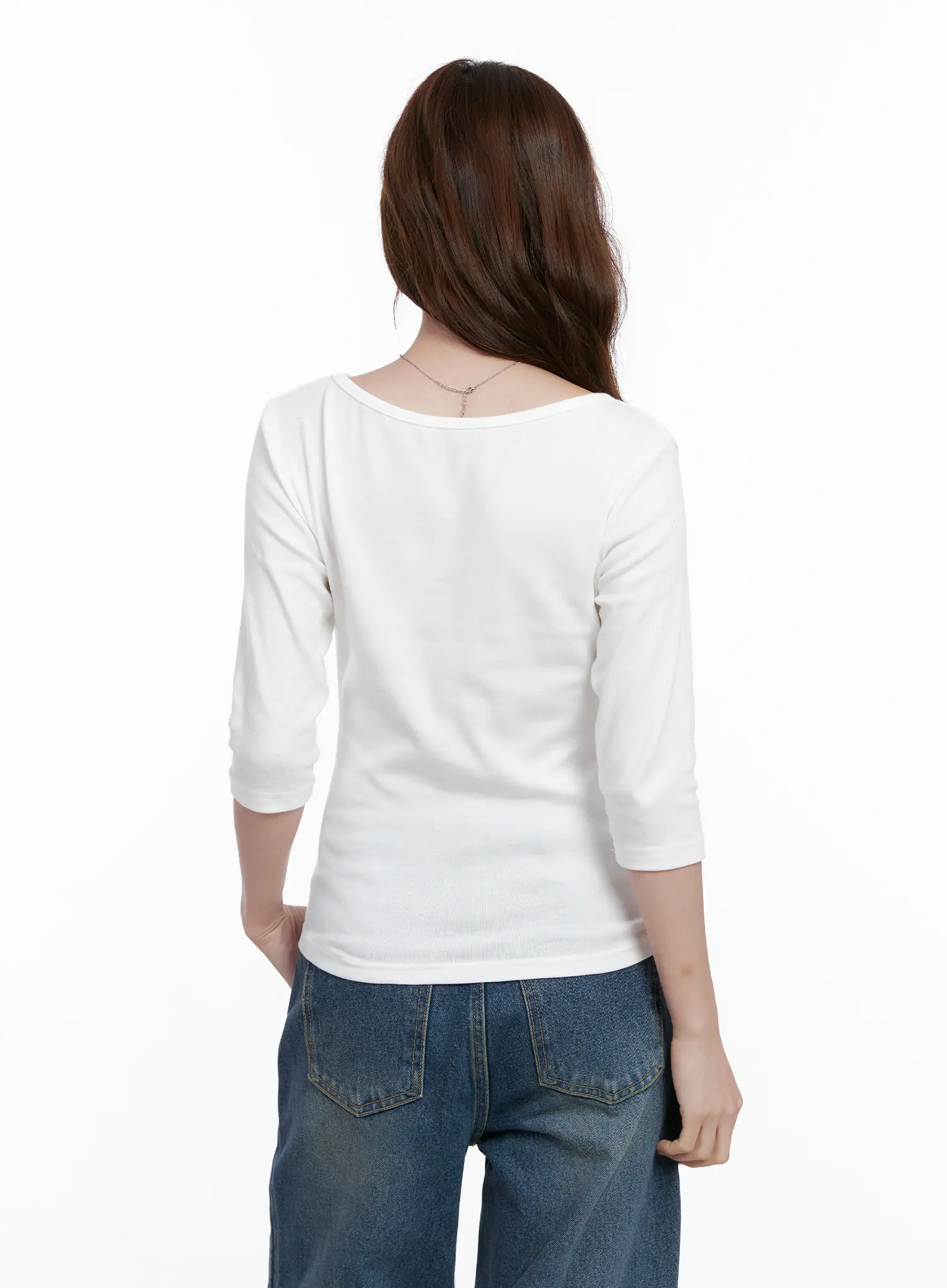 Casual Boat Neck 3/4 Sleeve Top CG520 - Image 5