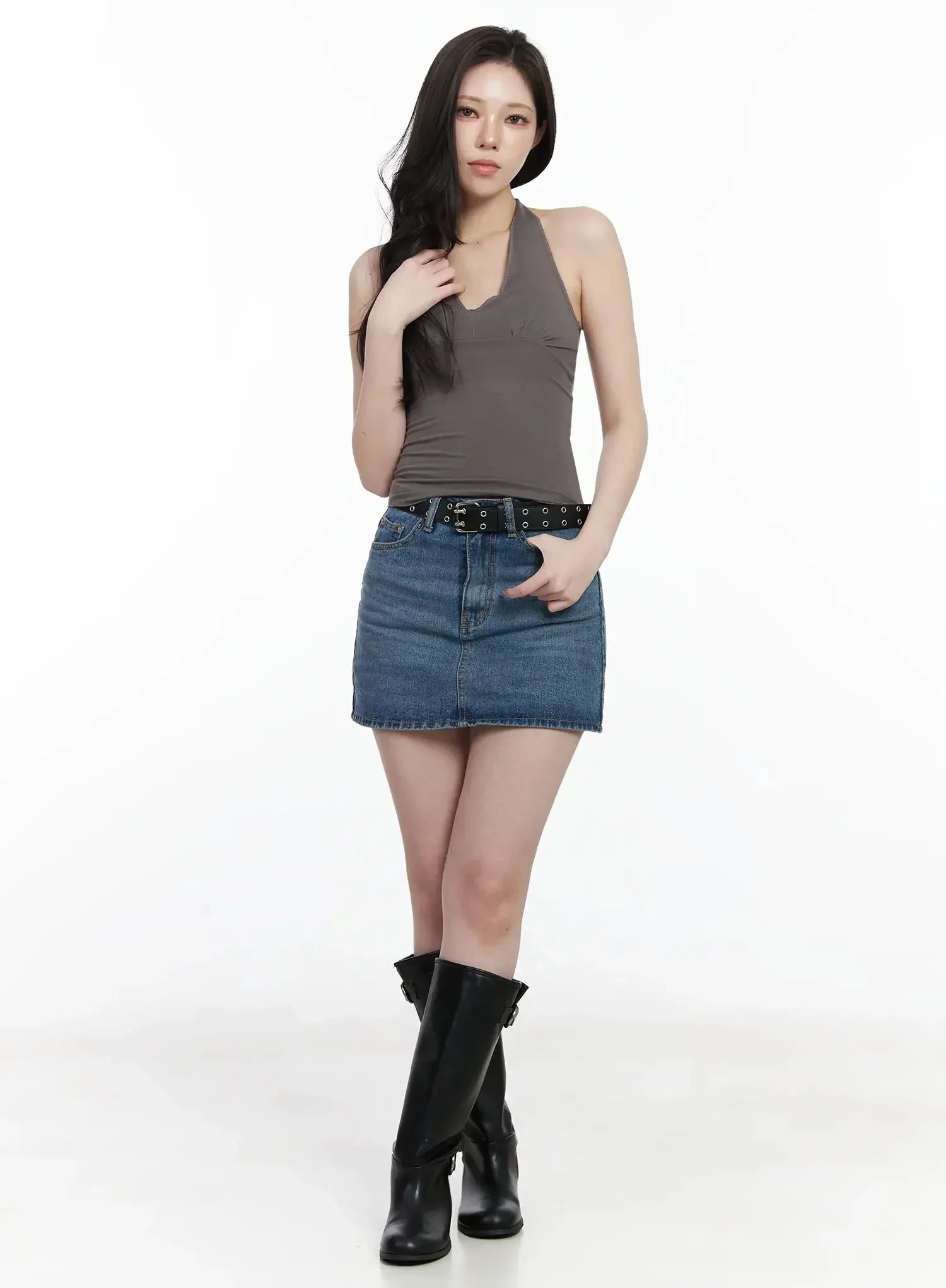 Casual Denim Mini Skirt IJ528 - Image 7