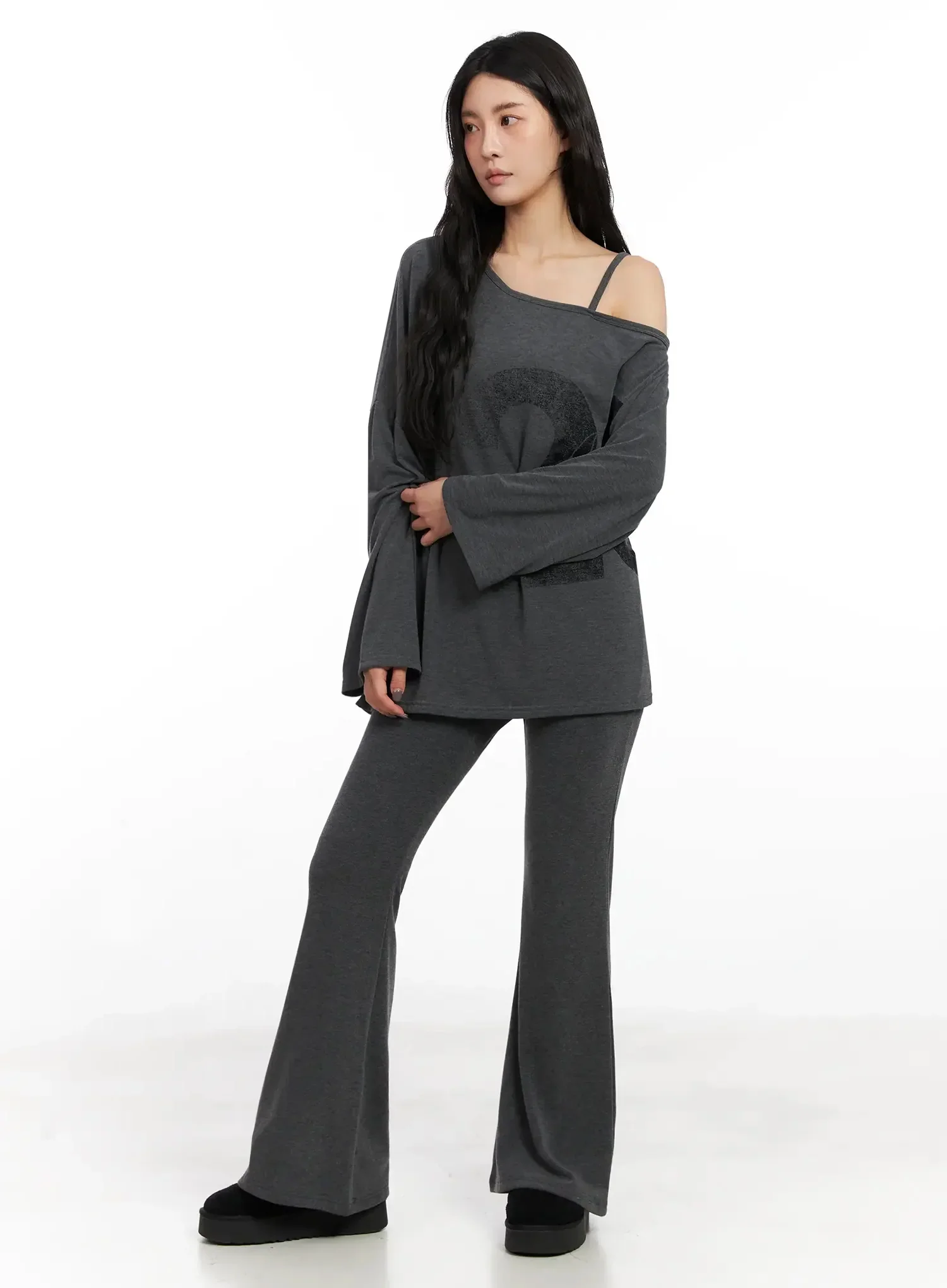 Casual Graphic Long Sleeve Off-Shoulder Top IN528 - Image 8