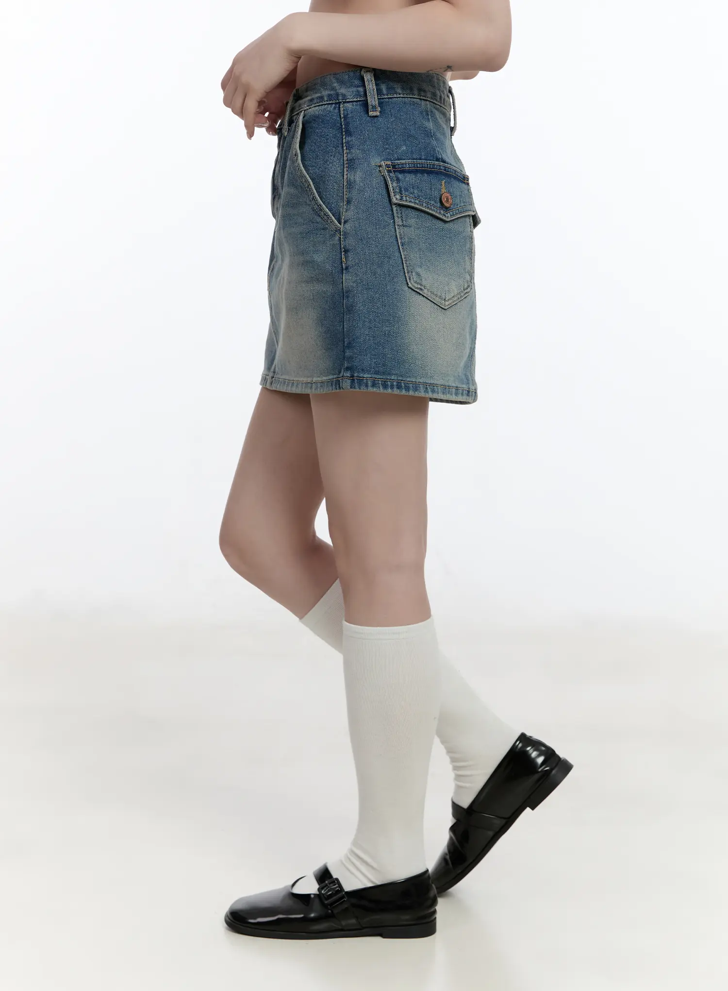 Casual High-Waisted Denim Mini Skirt CA502 - Image 3
