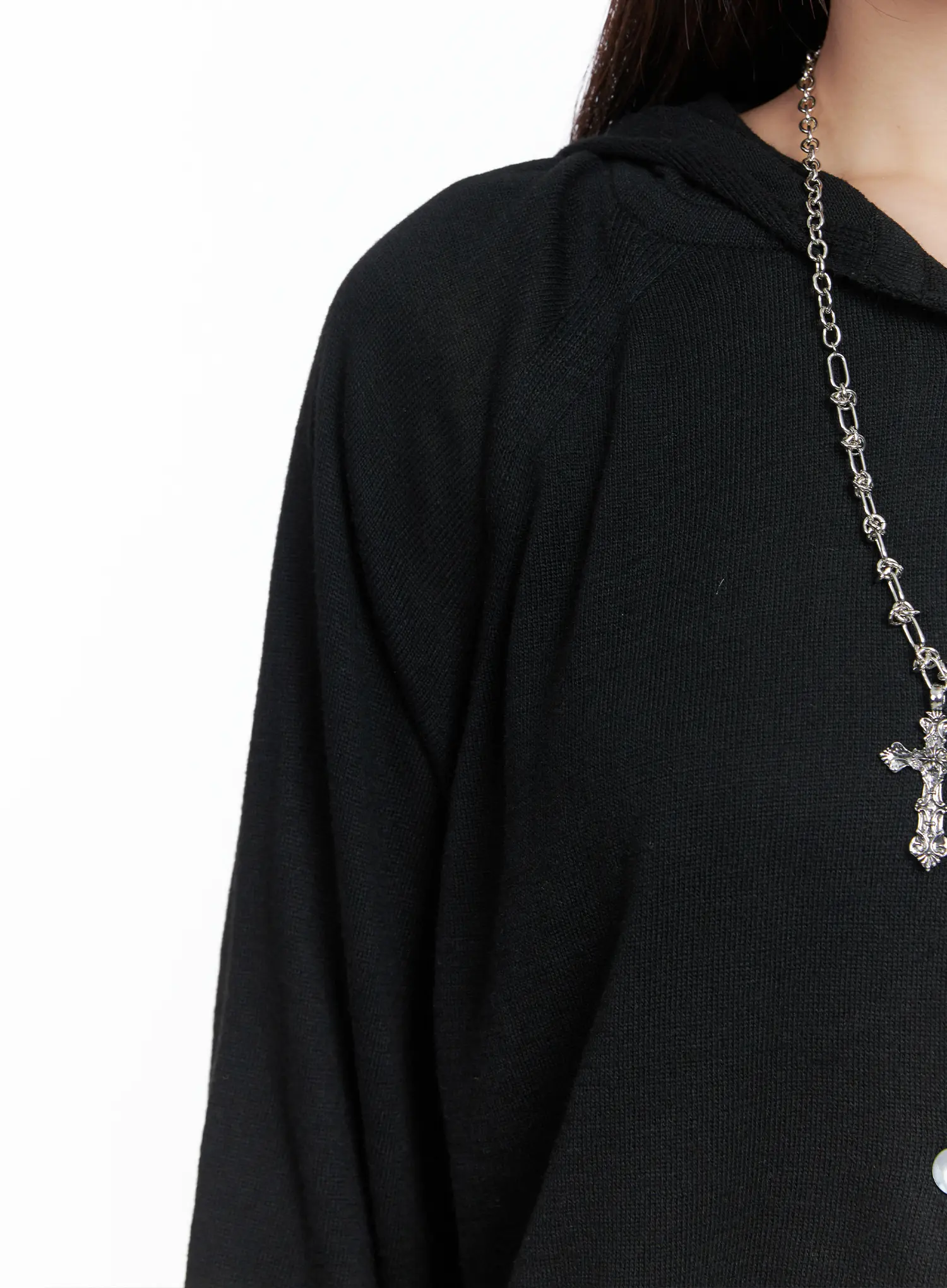 Casual Hooded Knit Cardigan CS503 - Image 4