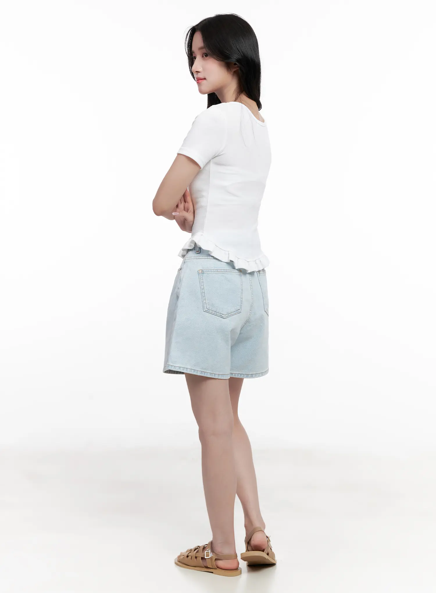 Casual Light-Wash Denim Shorts CL516 - Image 6