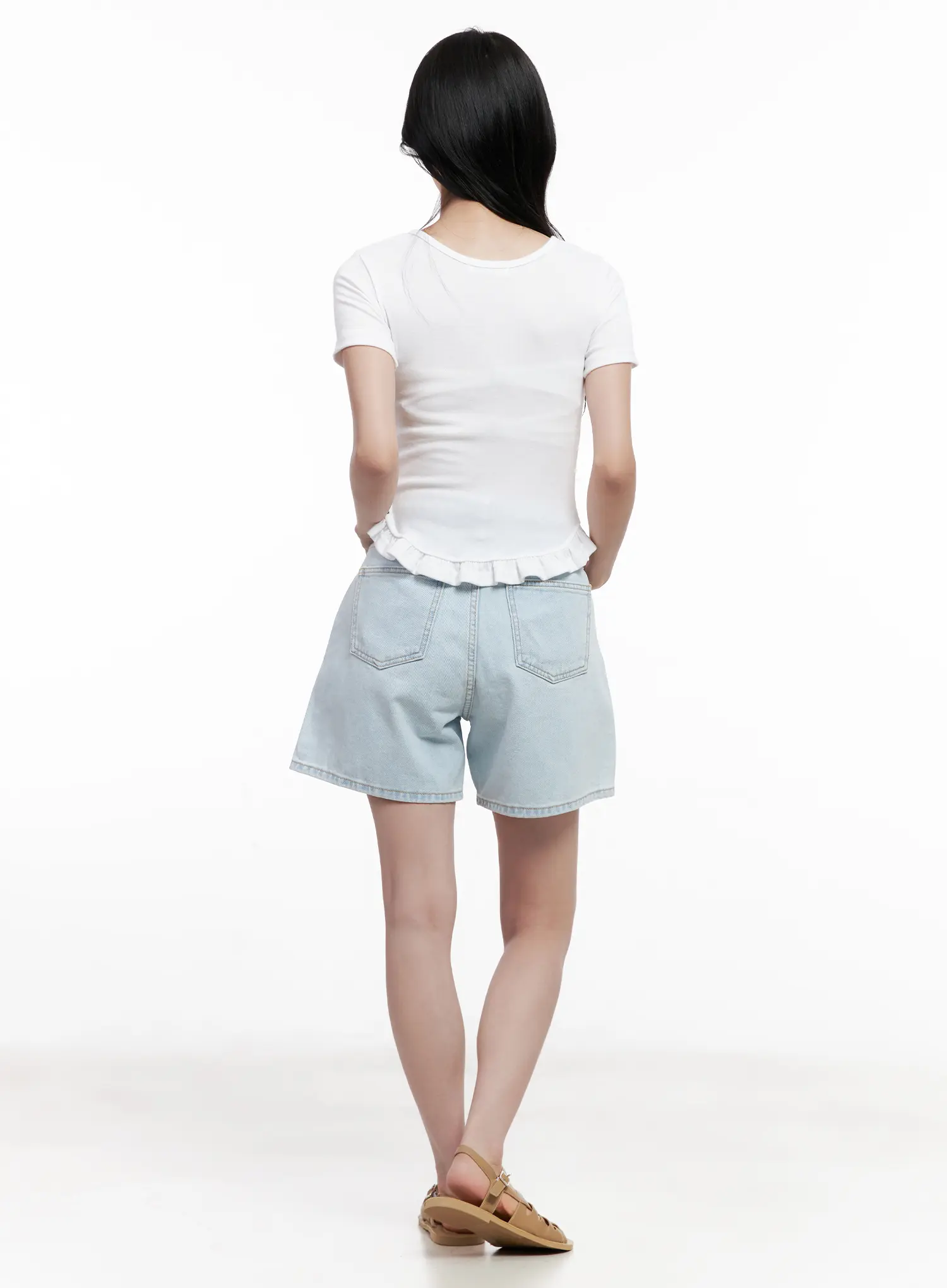 Casual Light-Wash Denim Shorts CL516 - Image 7