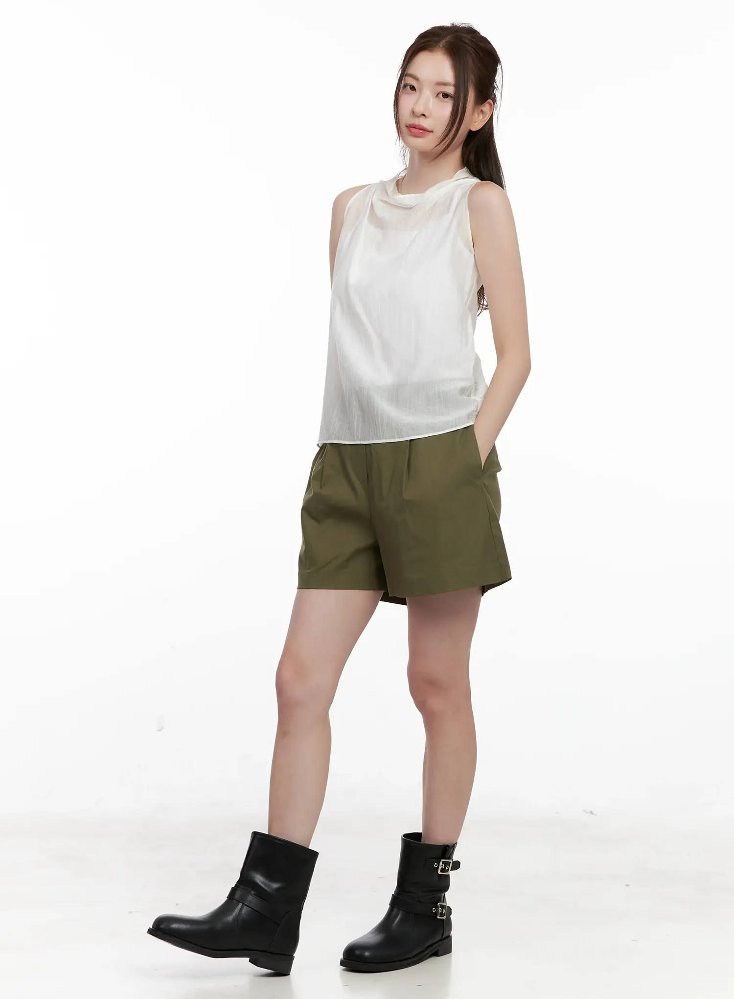 Casual Linen-Blend Shorts CL523 - Image 6