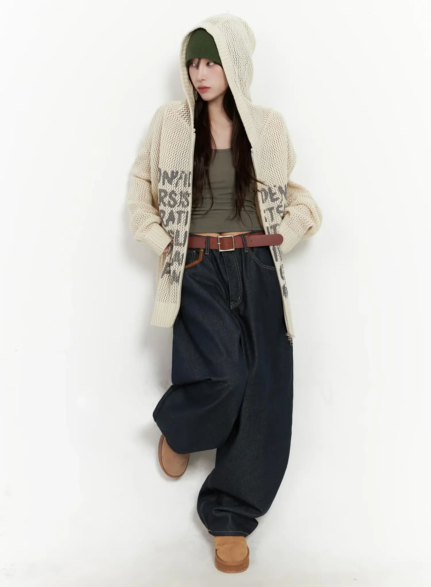 Casual Mesh Lettering Hoodie Jacket IN514 - Image 11