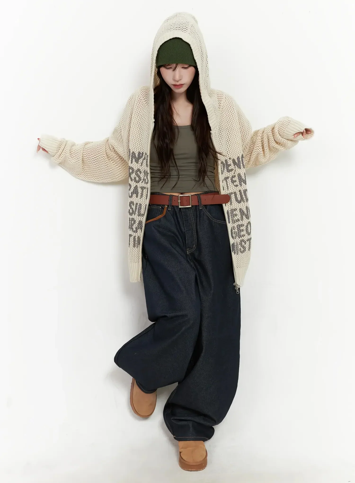 Casual Mesh Lettering Hoodie Jacket IN514 - Image 3