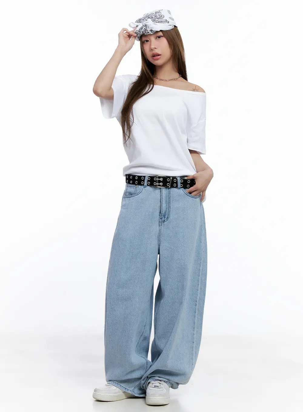 Casual Off-Shoulder Loose-Fit Tee CL511 - Image 9