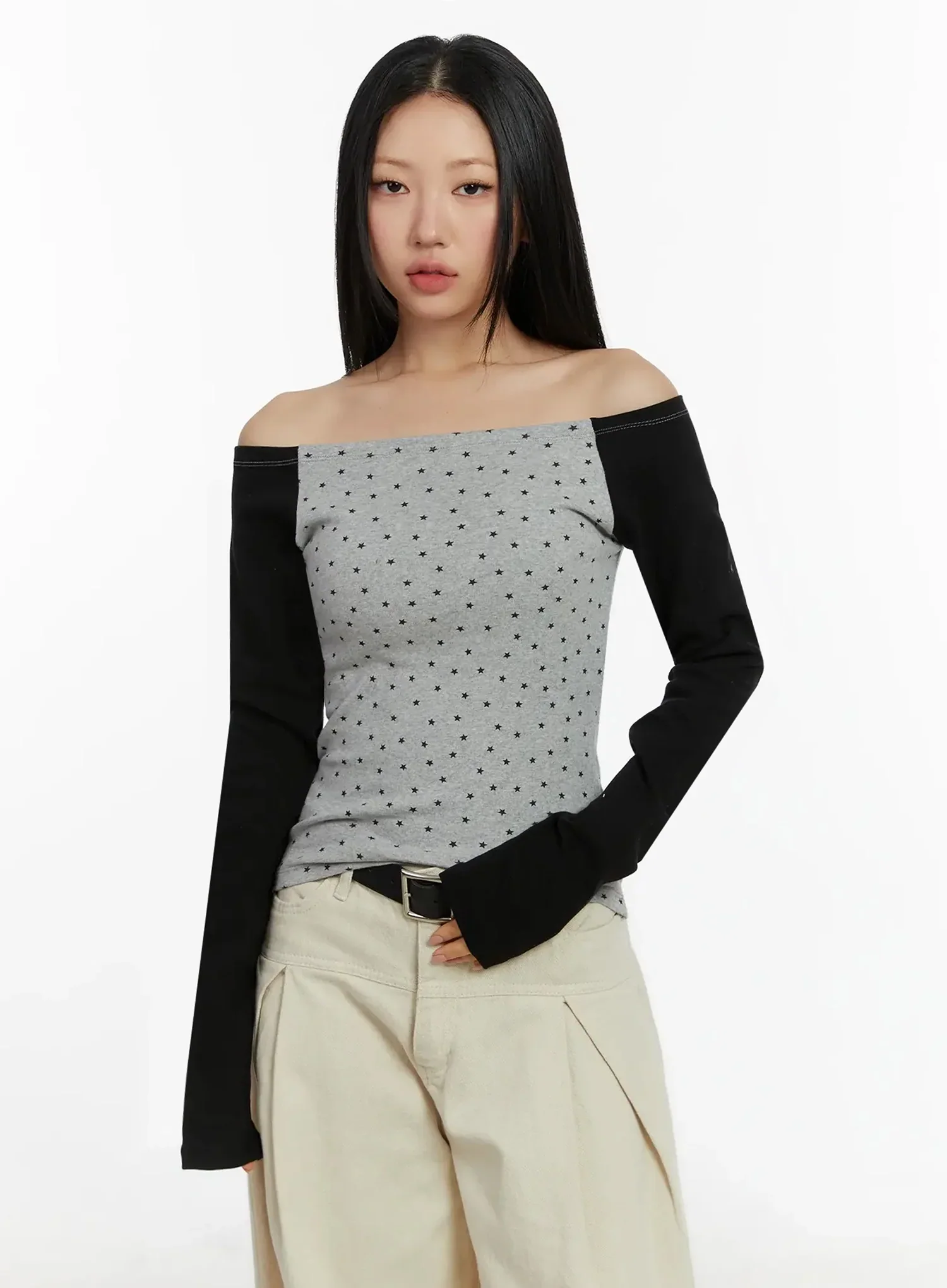 Casual Patterned Off-Shoulder Top ID526 - Image 14