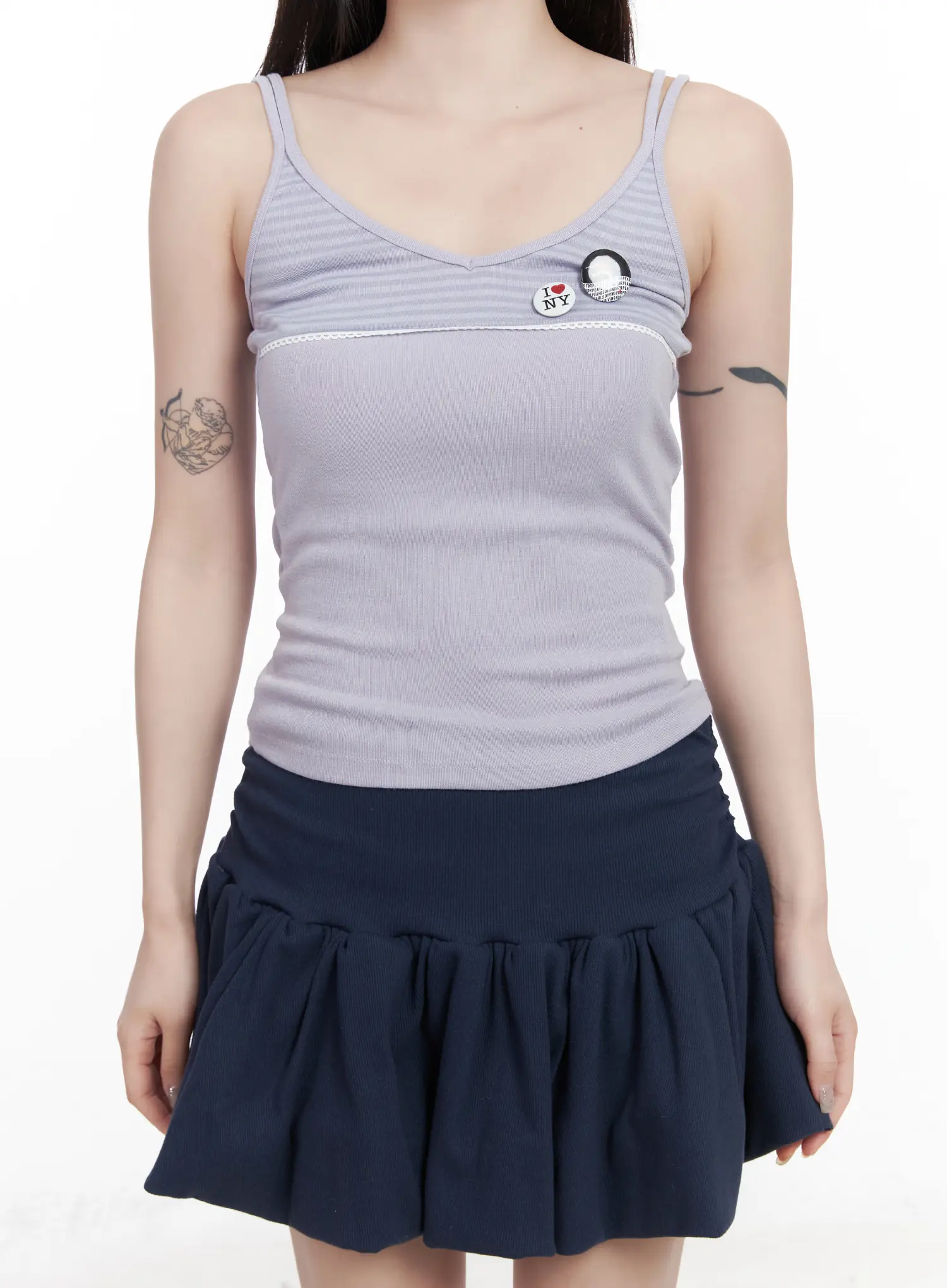 Casual Ribbed Sleeveless Top With Badges CF523 - Image 9