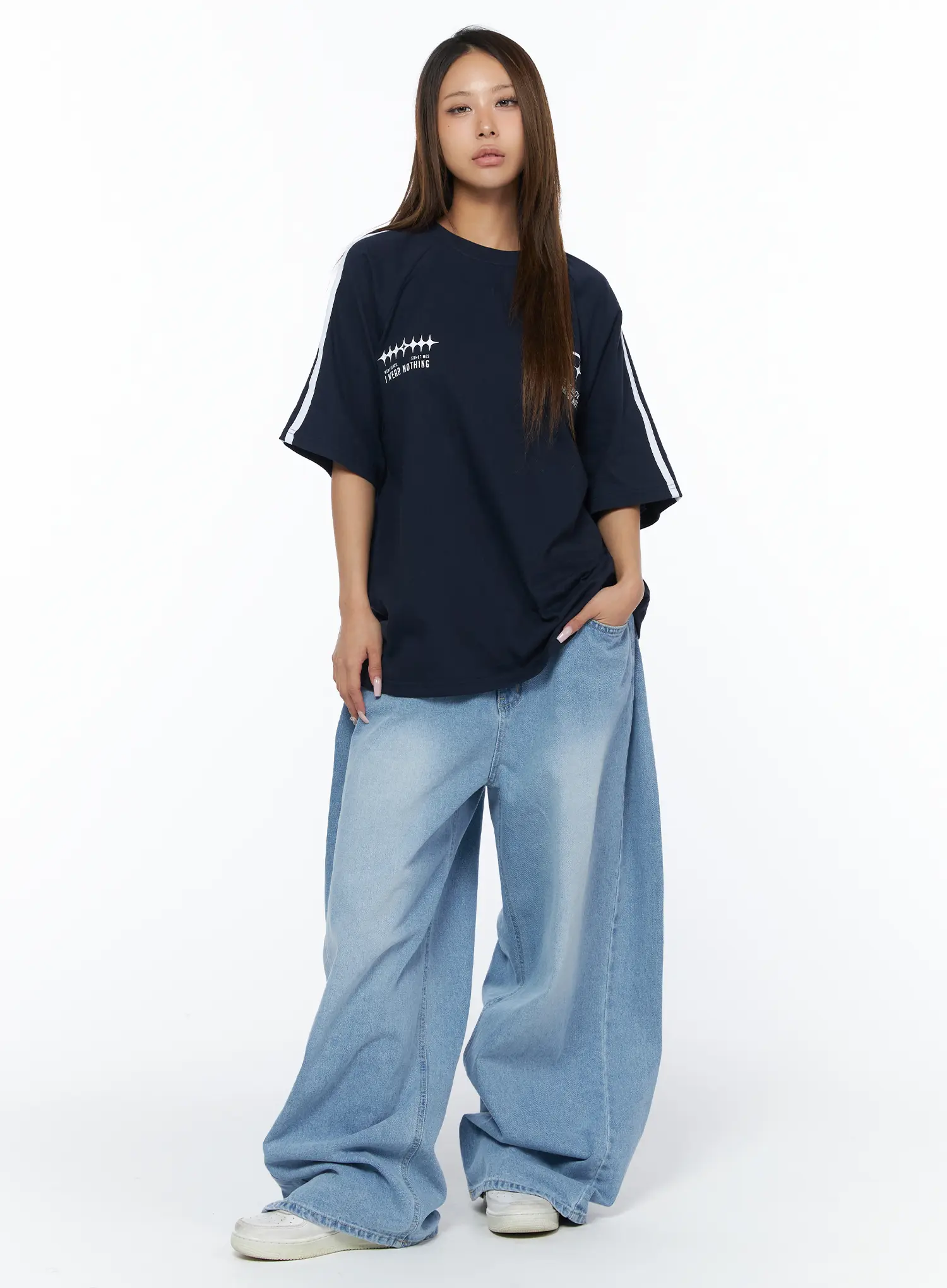 Casual Striped Sleeve Tee CA516 - Image 3