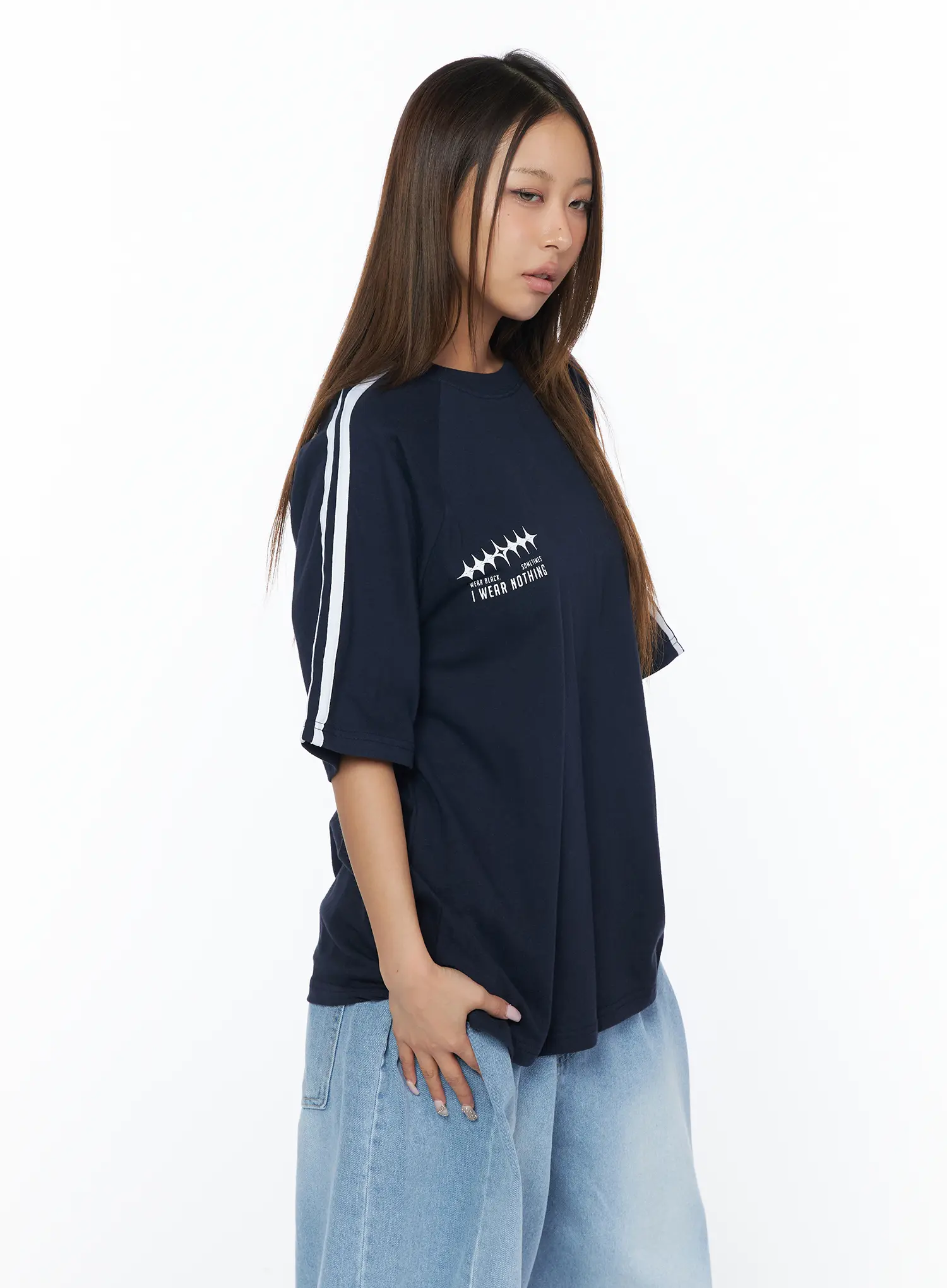 Casual Striped Sleeve Tee CA516 - Image 6