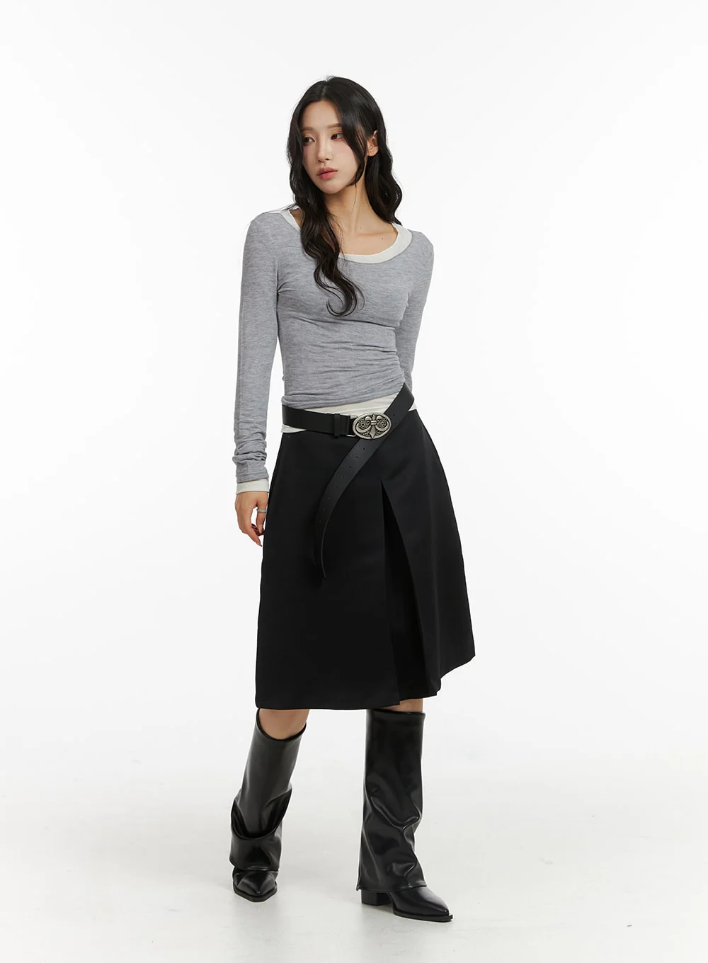Casual U-Neck Long Sleeve Top CJ417 - Image 6