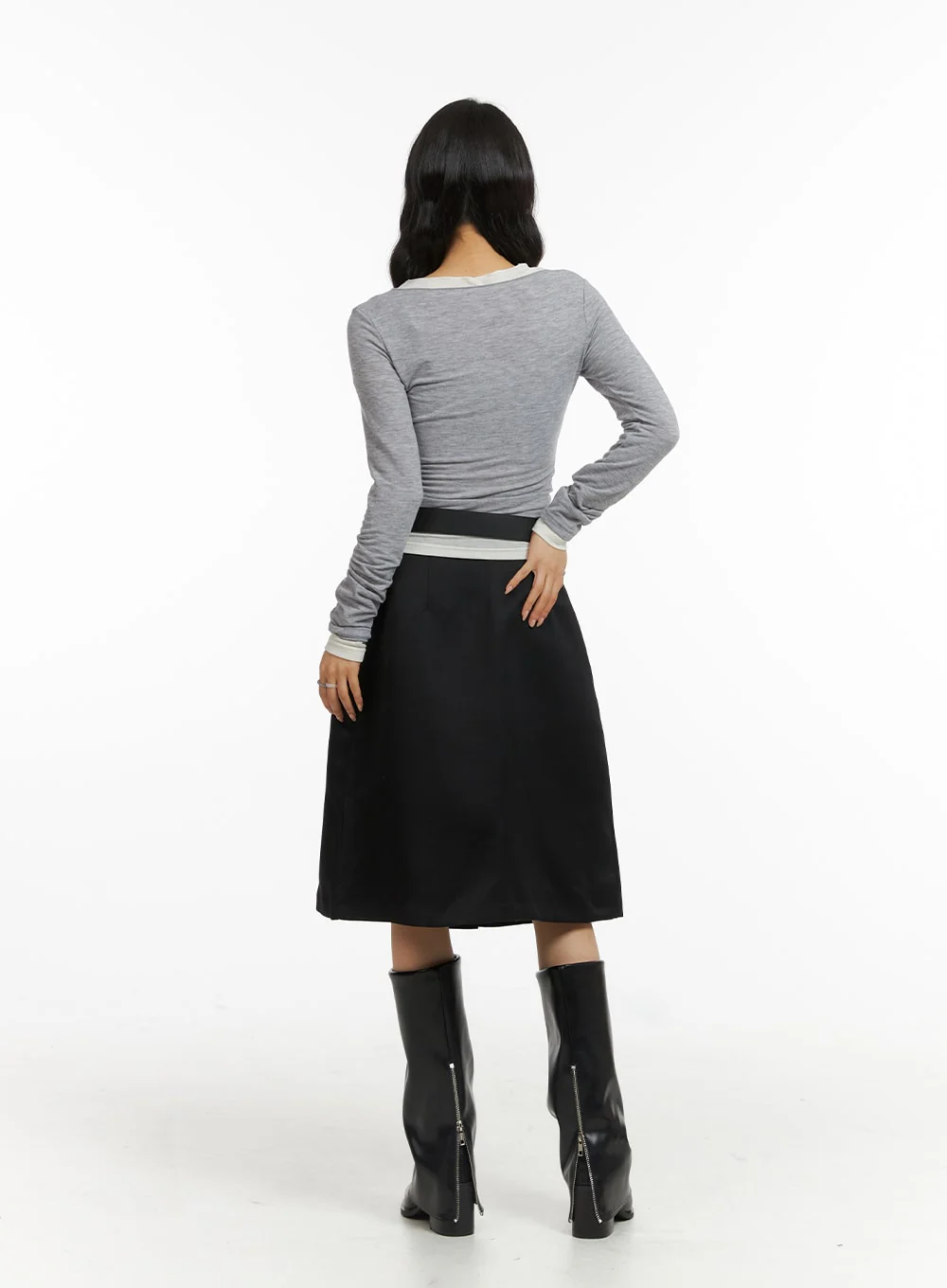 Casual U-Neck Long Sleeve Top CJ417 - Image 7