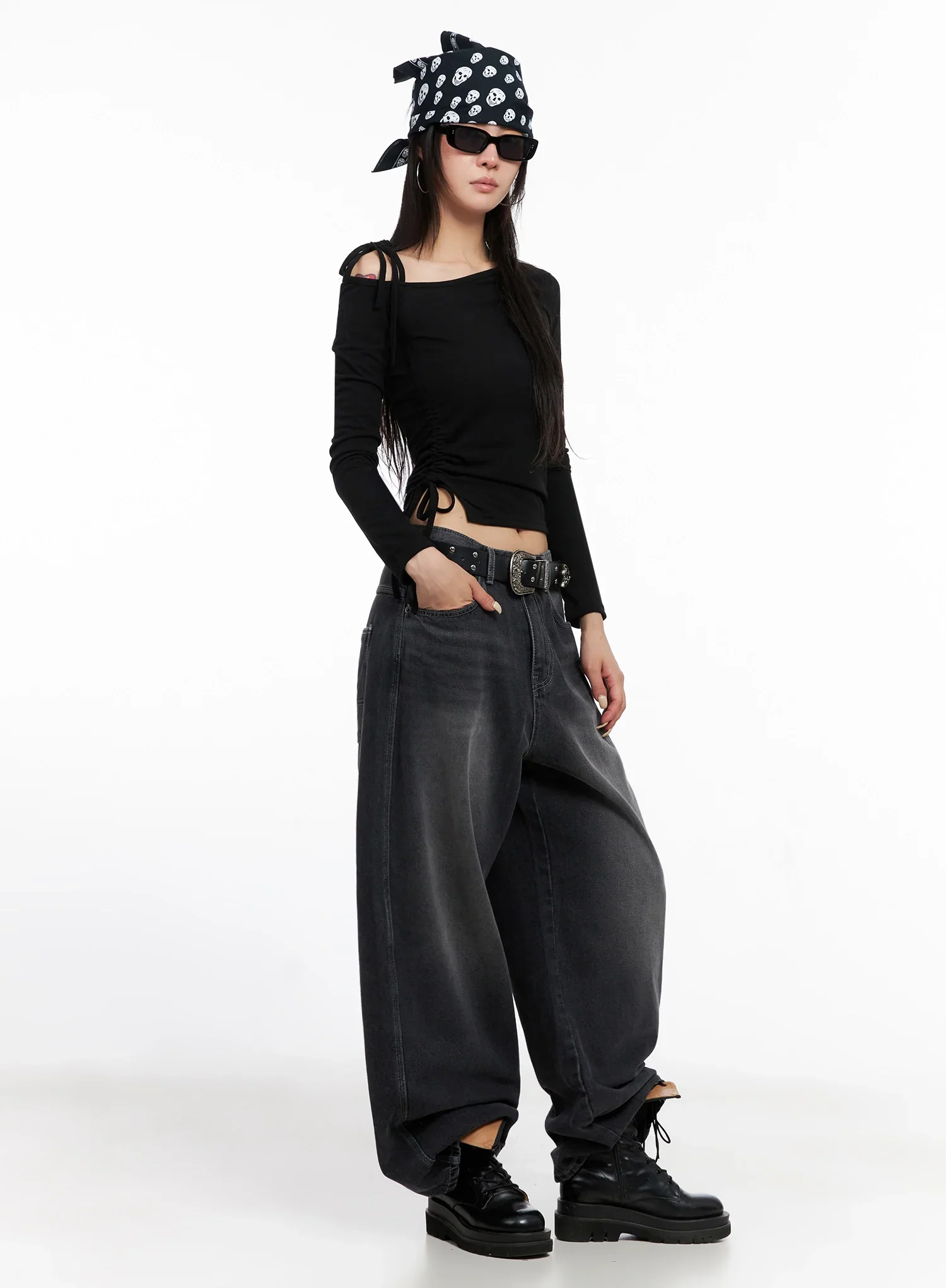 Casual Wide-Leg Baggy Jeans IS515 - Image 11