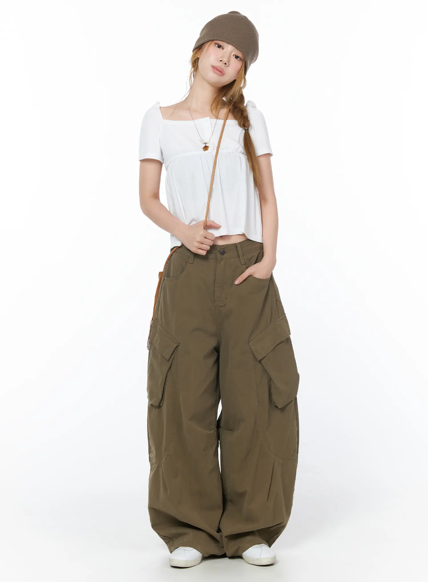 Casual Wide Leg Cargo Pants CY508