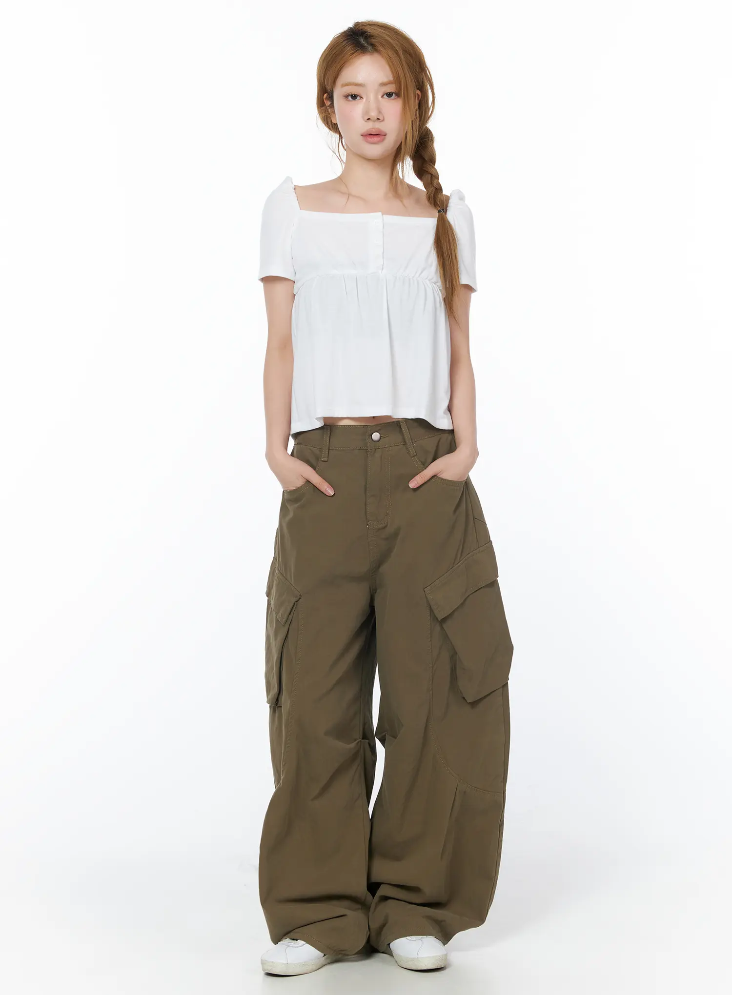Casual Wide Leg Cargo Pants CY508 - Image 5
